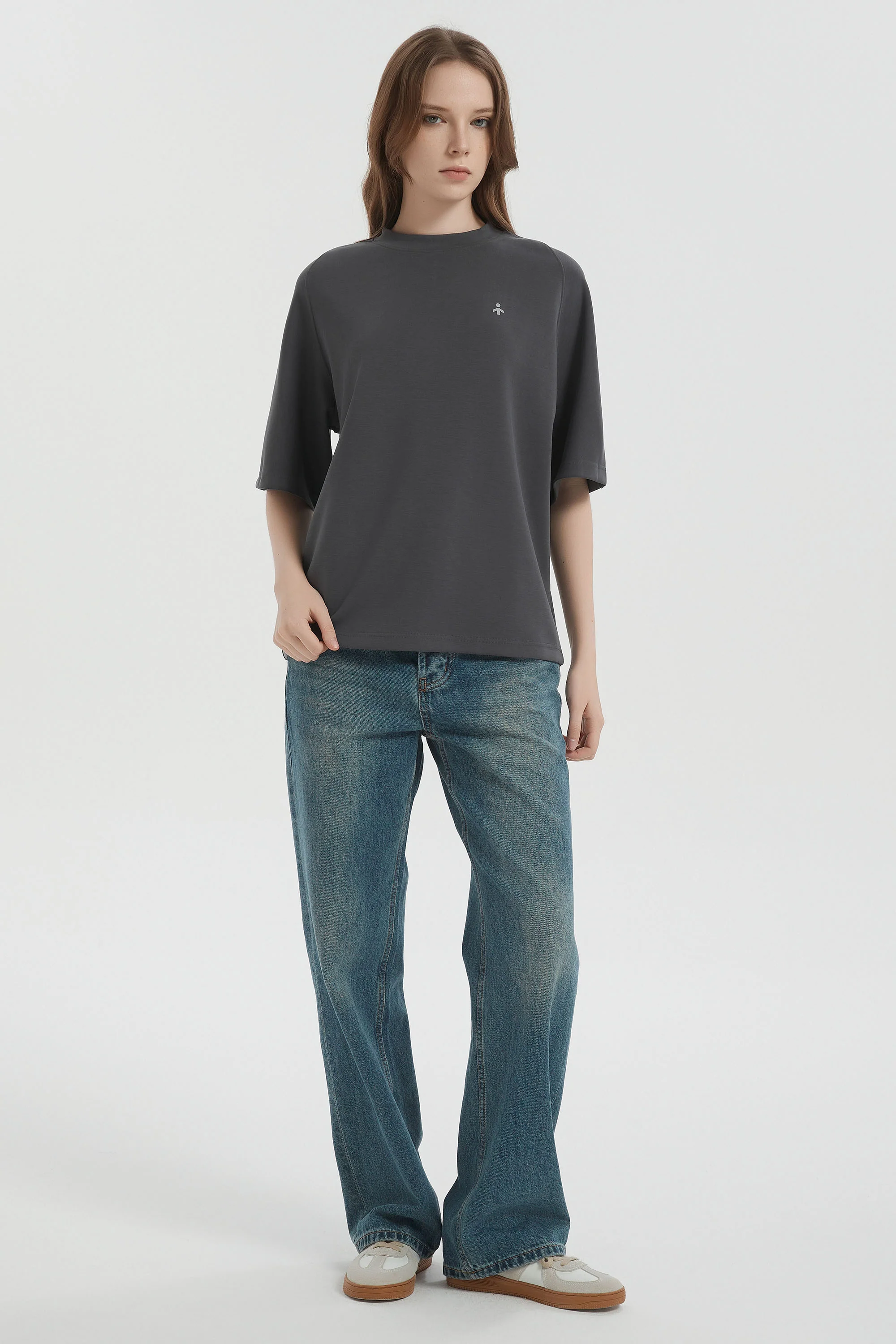 Casual Crew Neck T-Shirt Tops Basic Workout - Image 7