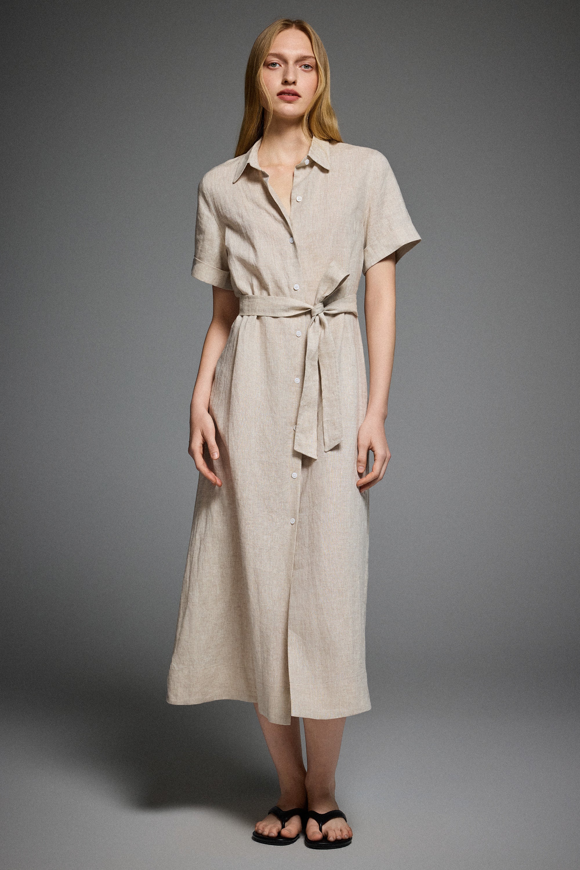 Classic Linen Maxi Dress - Image 45