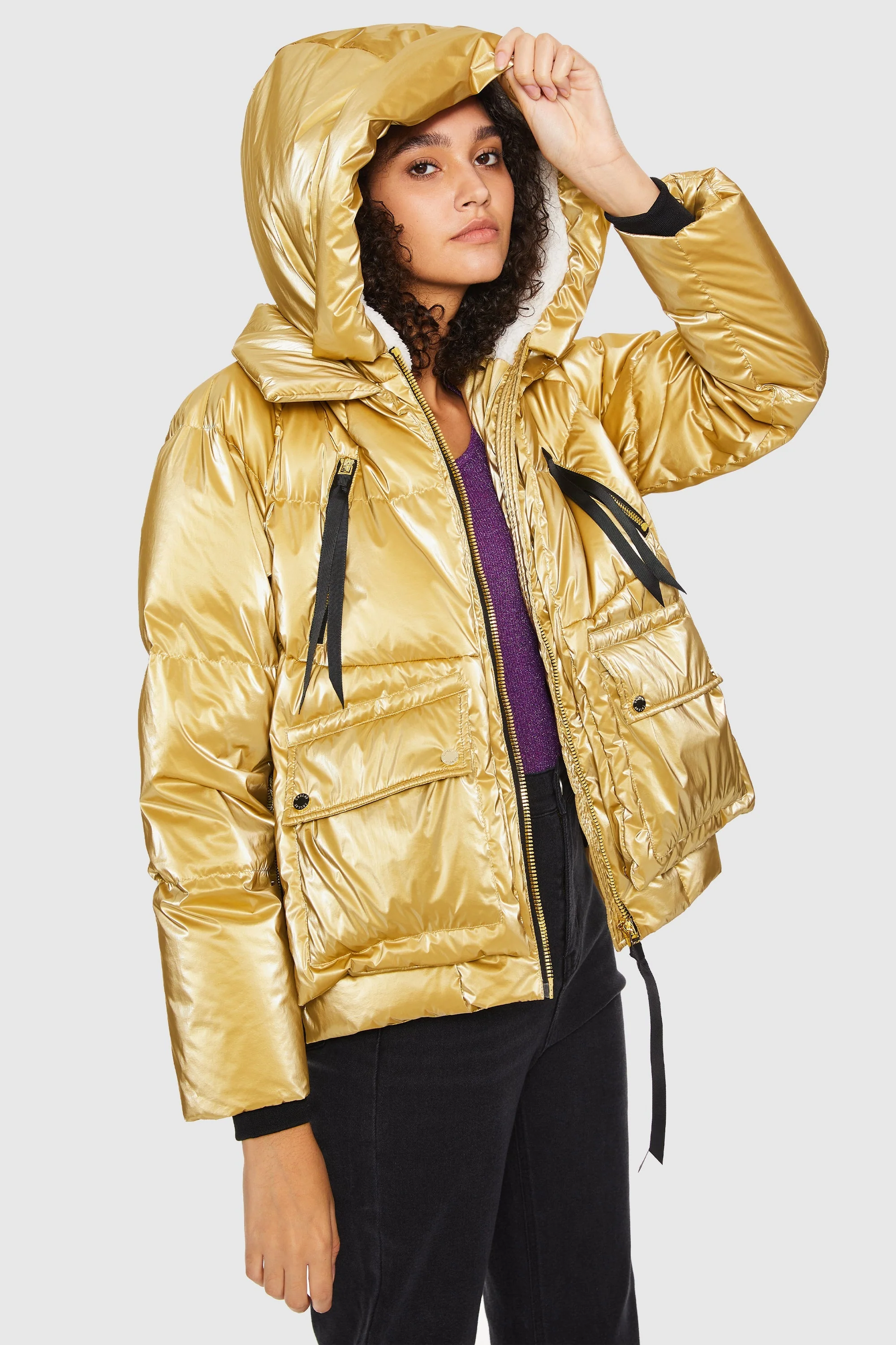 092 Universe® Cropped Crome Down Jacket - Image 4