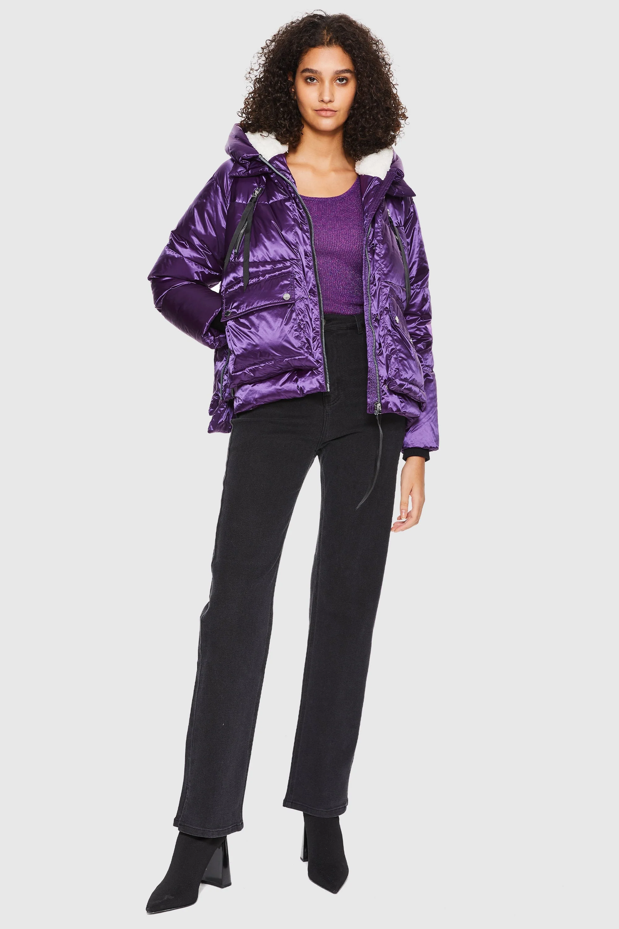 092 Universe® Cropped Crome Down Jacket - Image 5