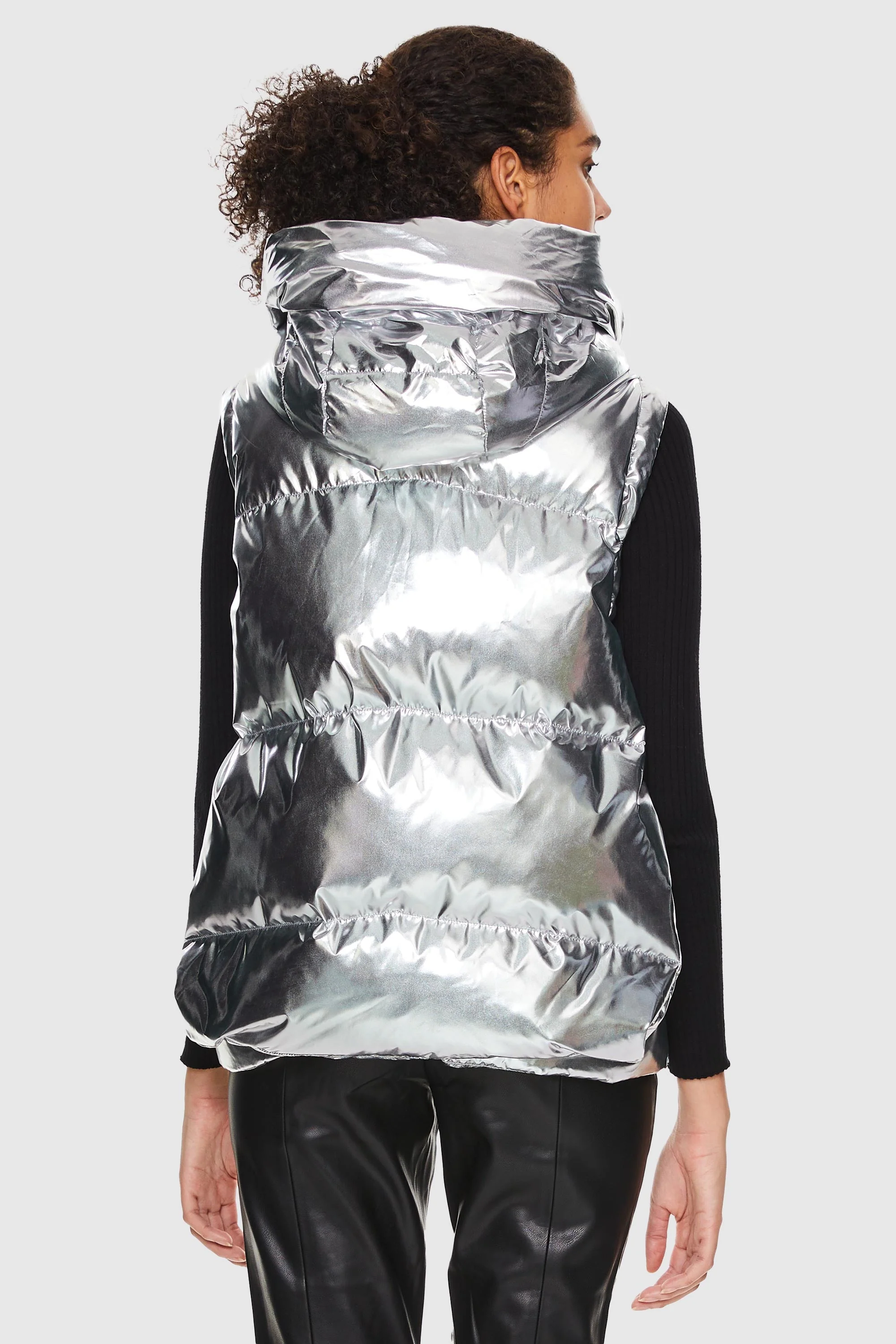 092 Universe® Cropped Chrome Down Vest - Image 3