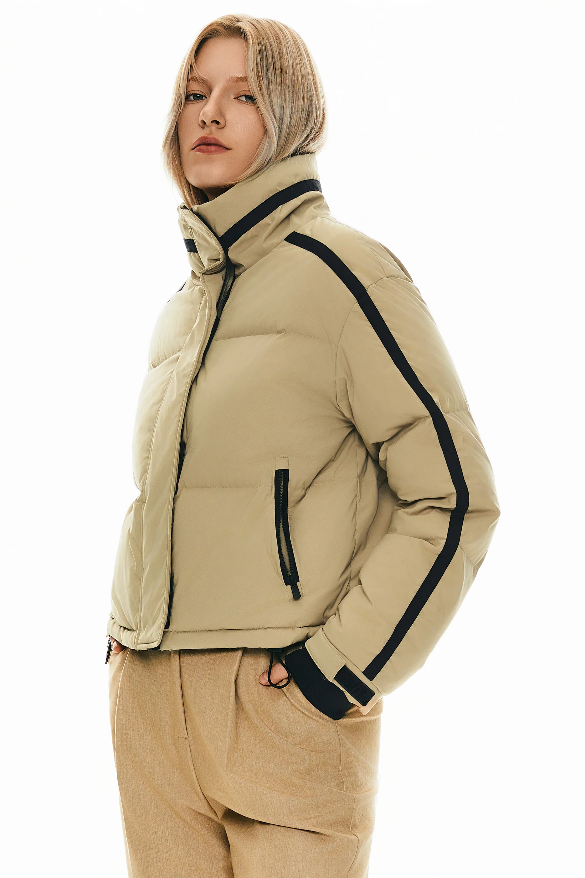 Cropped Quilted Down Puffer Jacket - Image 19