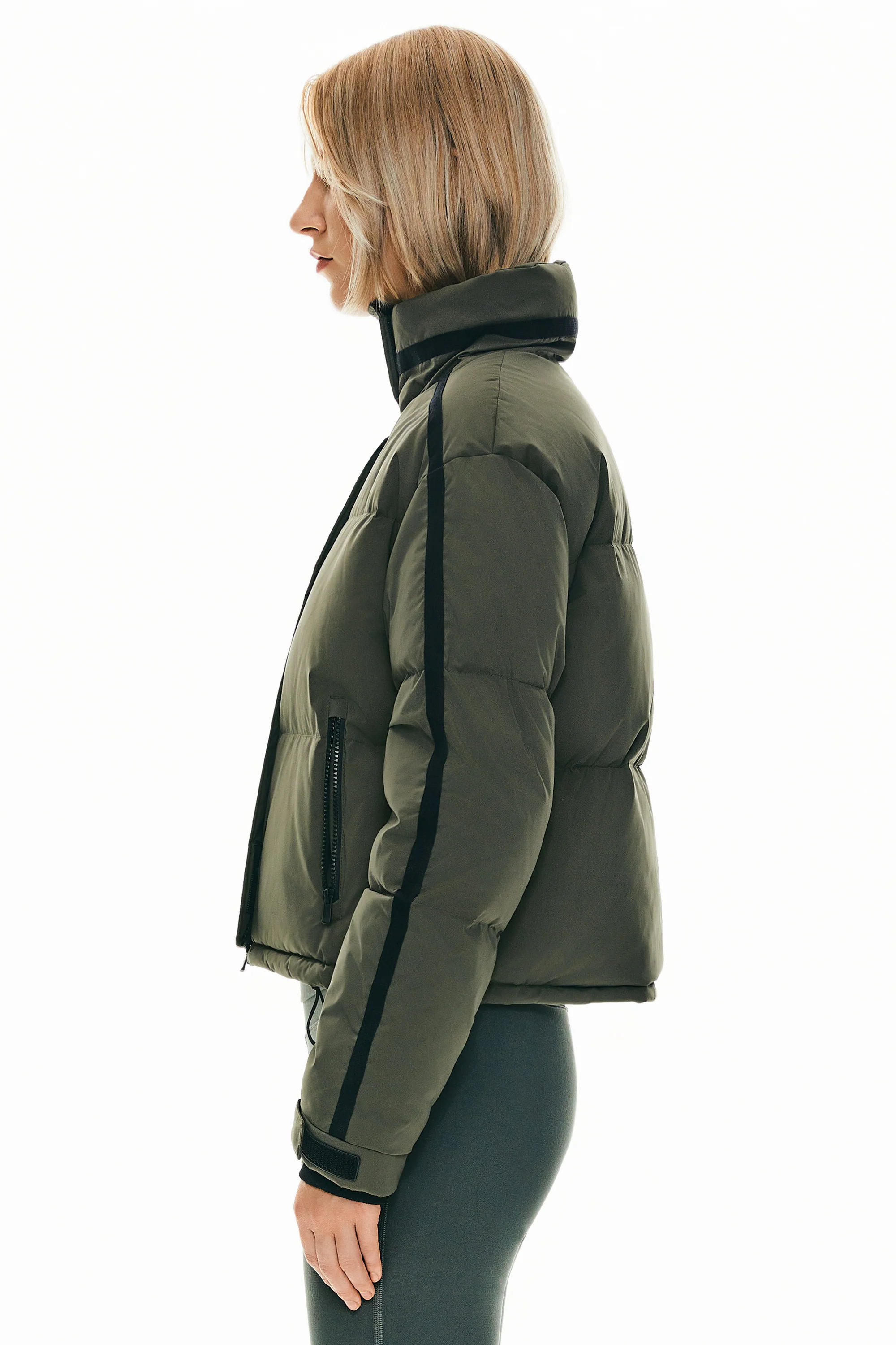 Cropped Quilted Down Puffer Jacket - Image 4