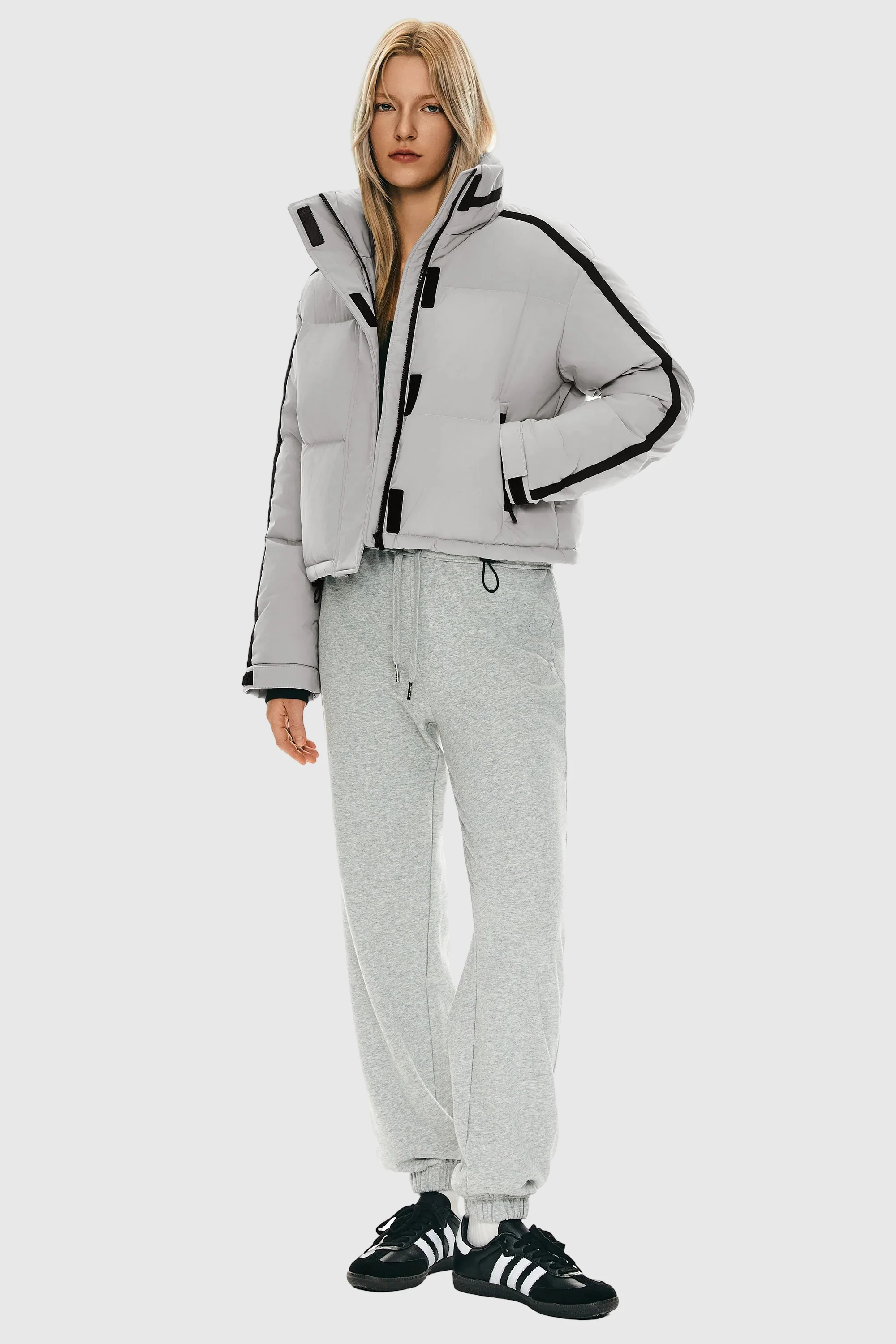 Cropped Quilted Down Puffer Jacket - Image 9