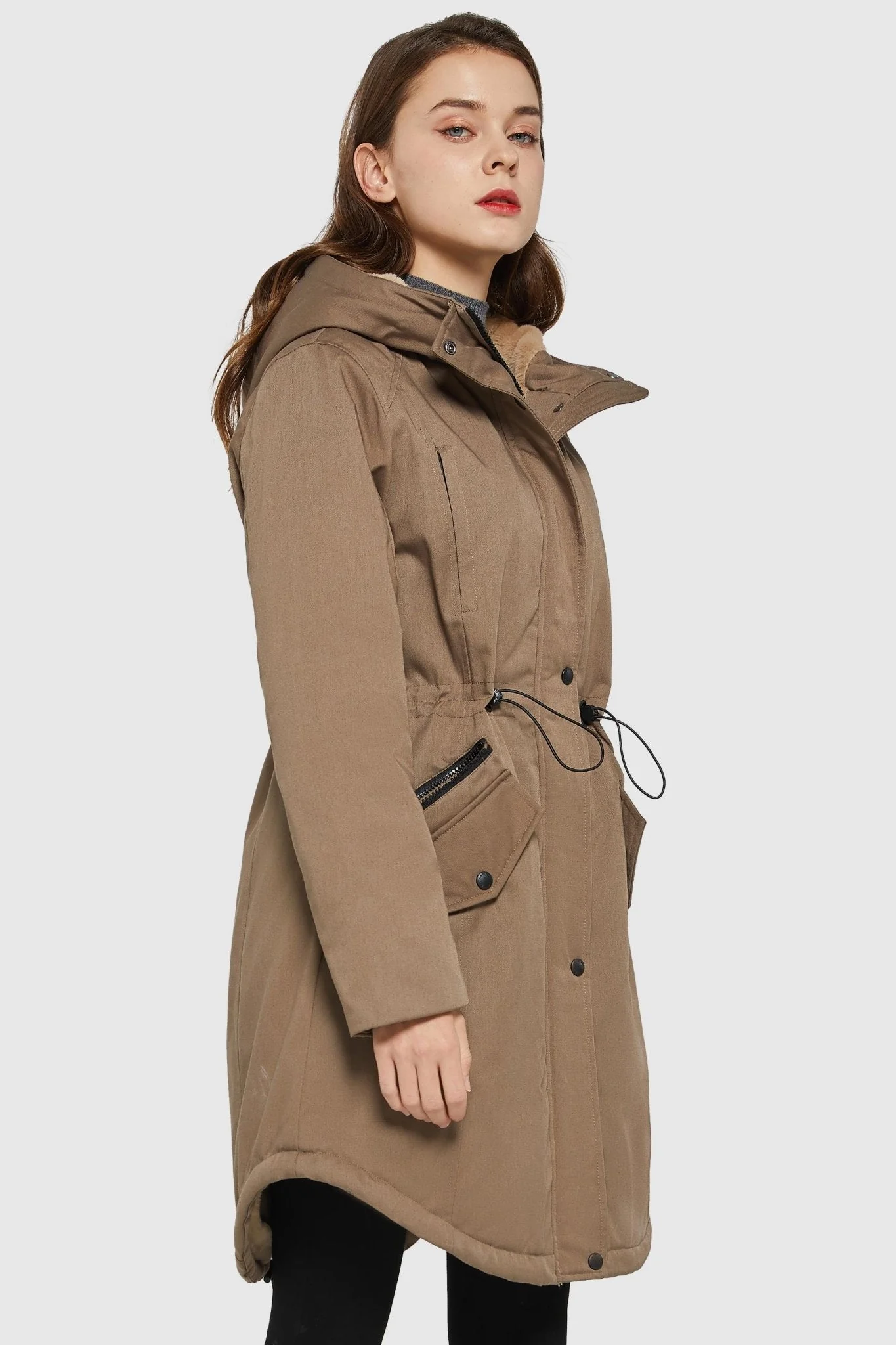 Fleece-Lined Hooded Parka Jacket with Pockets - Image 10