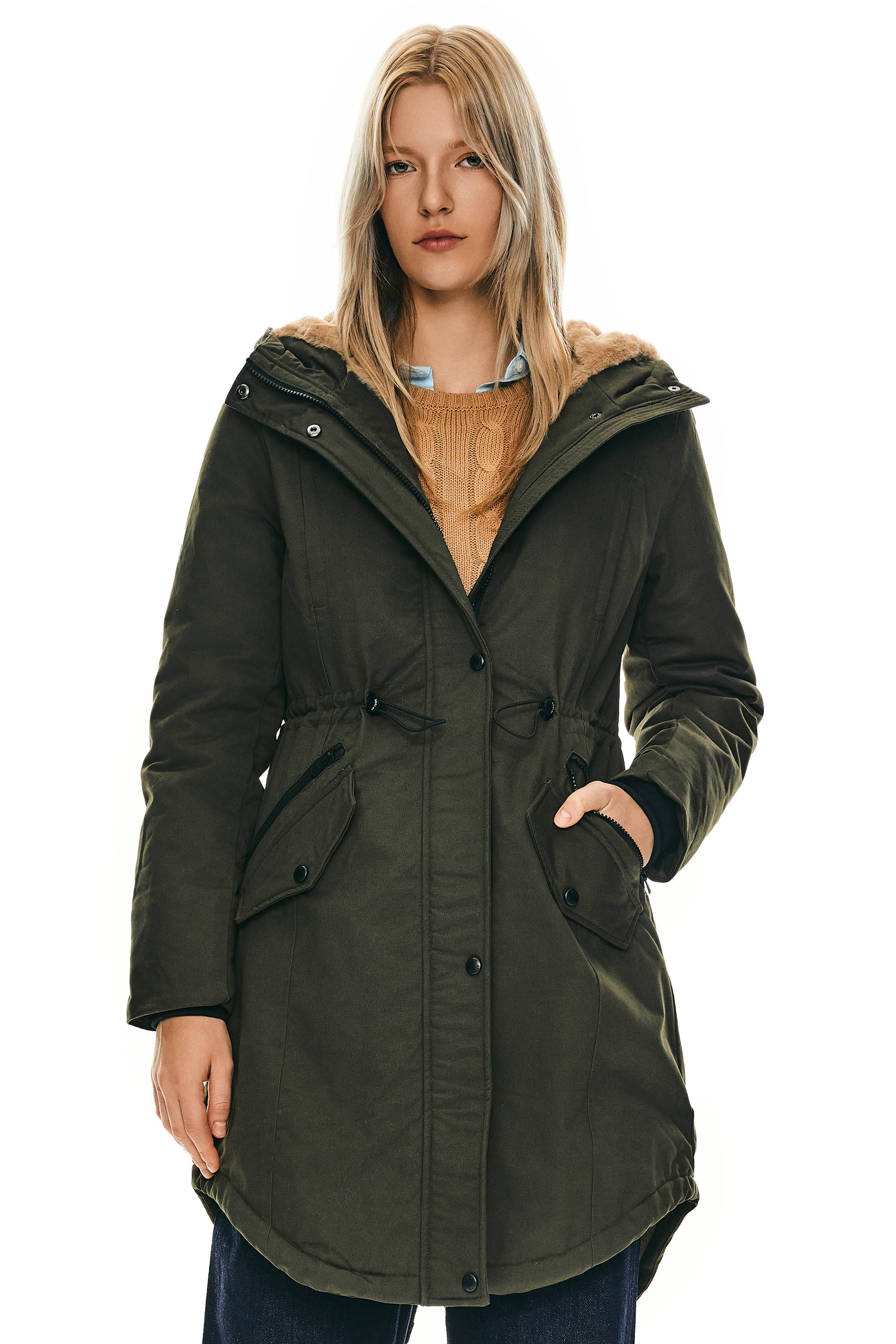 Fleece-Lined Hooded Parka Jacket with Pockets - Image 13