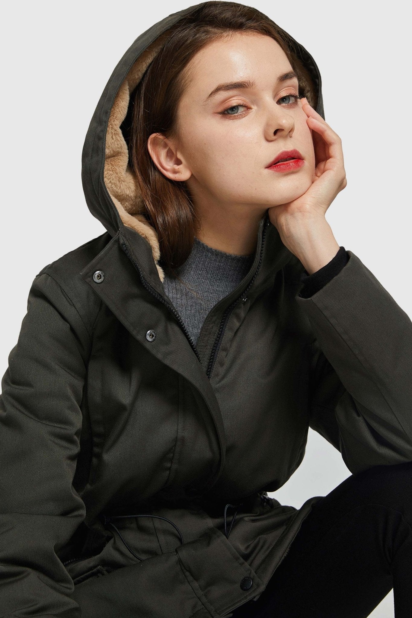 Fleece-Lined Hooded Parka Jacket with Pockets - Image 21