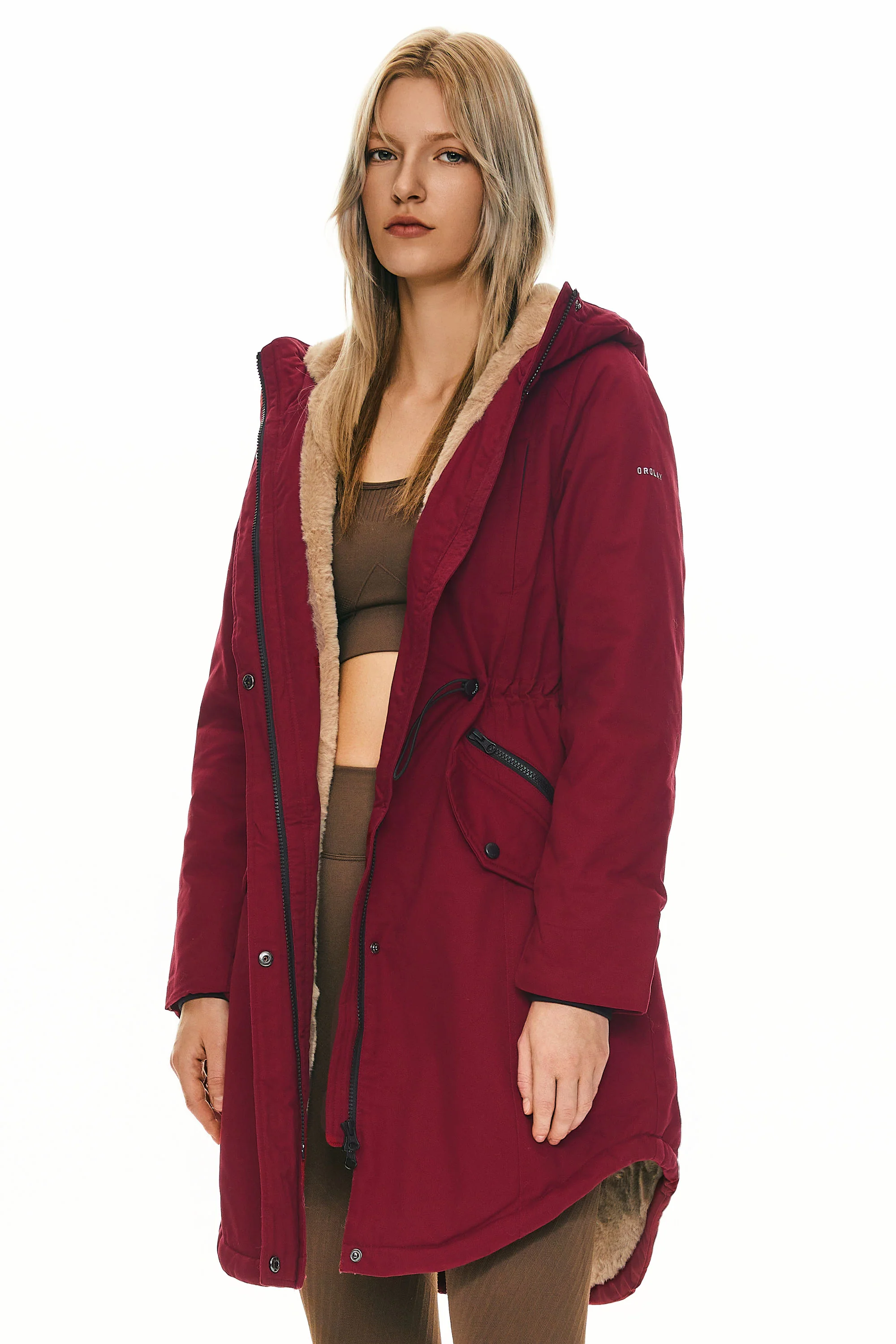 Fleece-Lined Hooded Parka Jacket with Pockets - Image 34