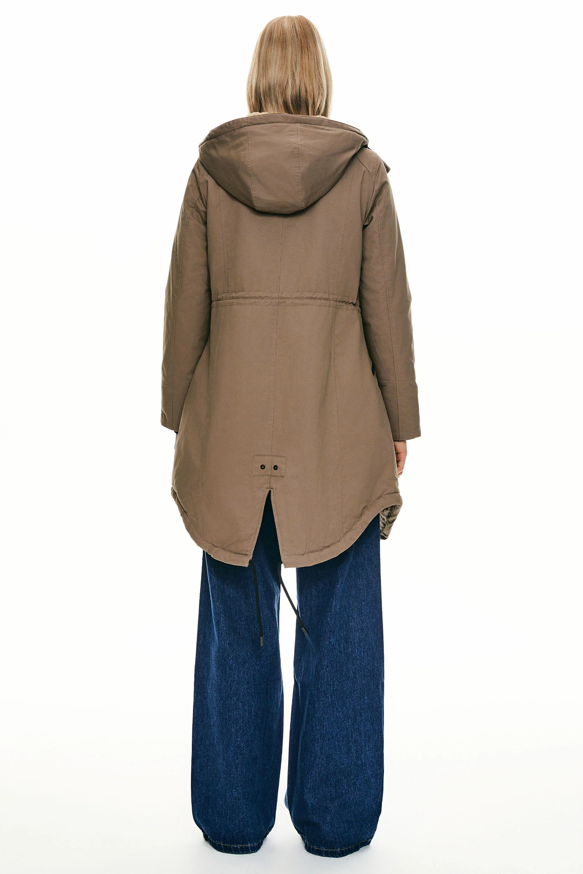 Fleece-Lined Hooded Parka Jacket with Pockets - Image 7