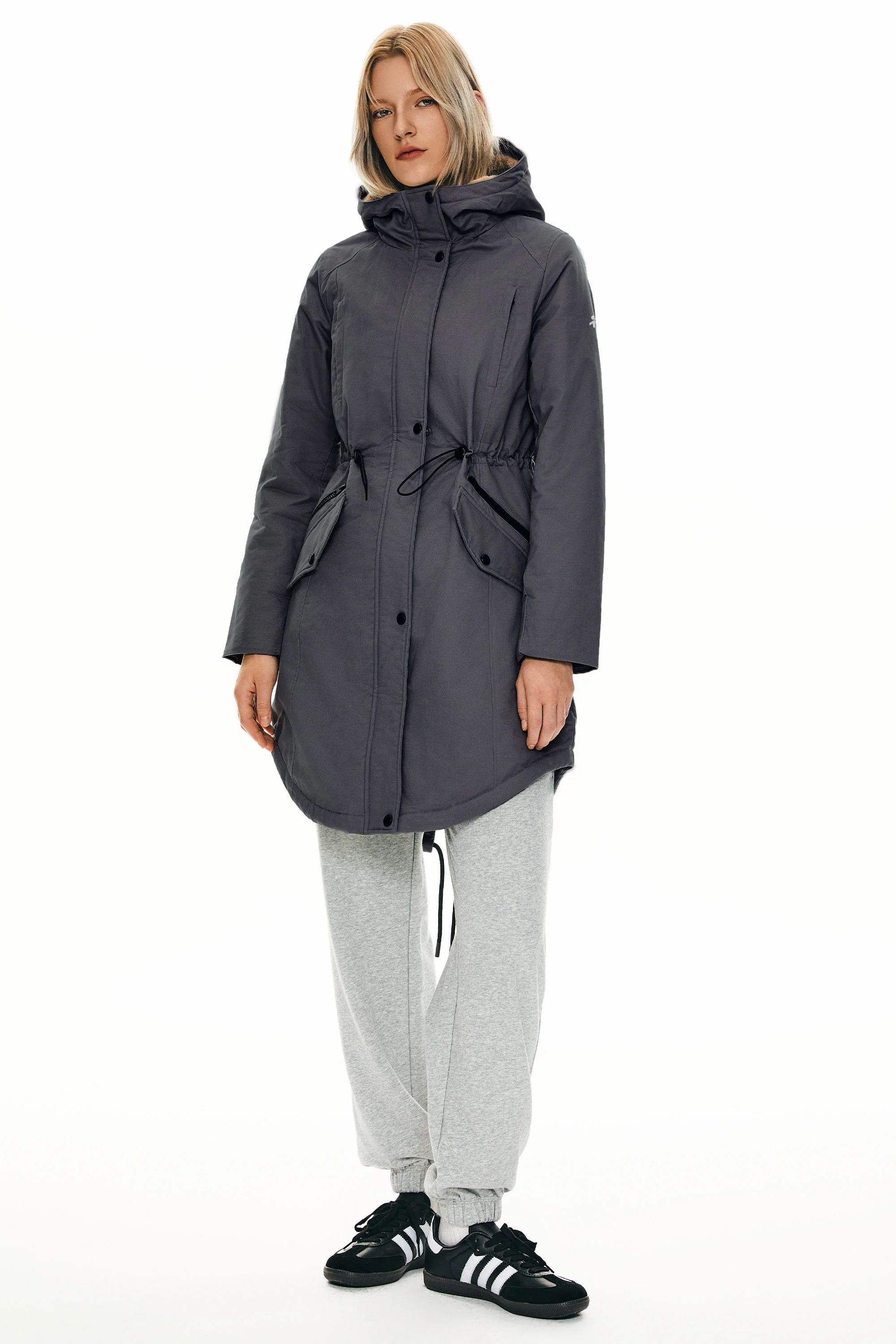 Fleece-Lined Hooded Parka Jacket with Pockets - Image 77