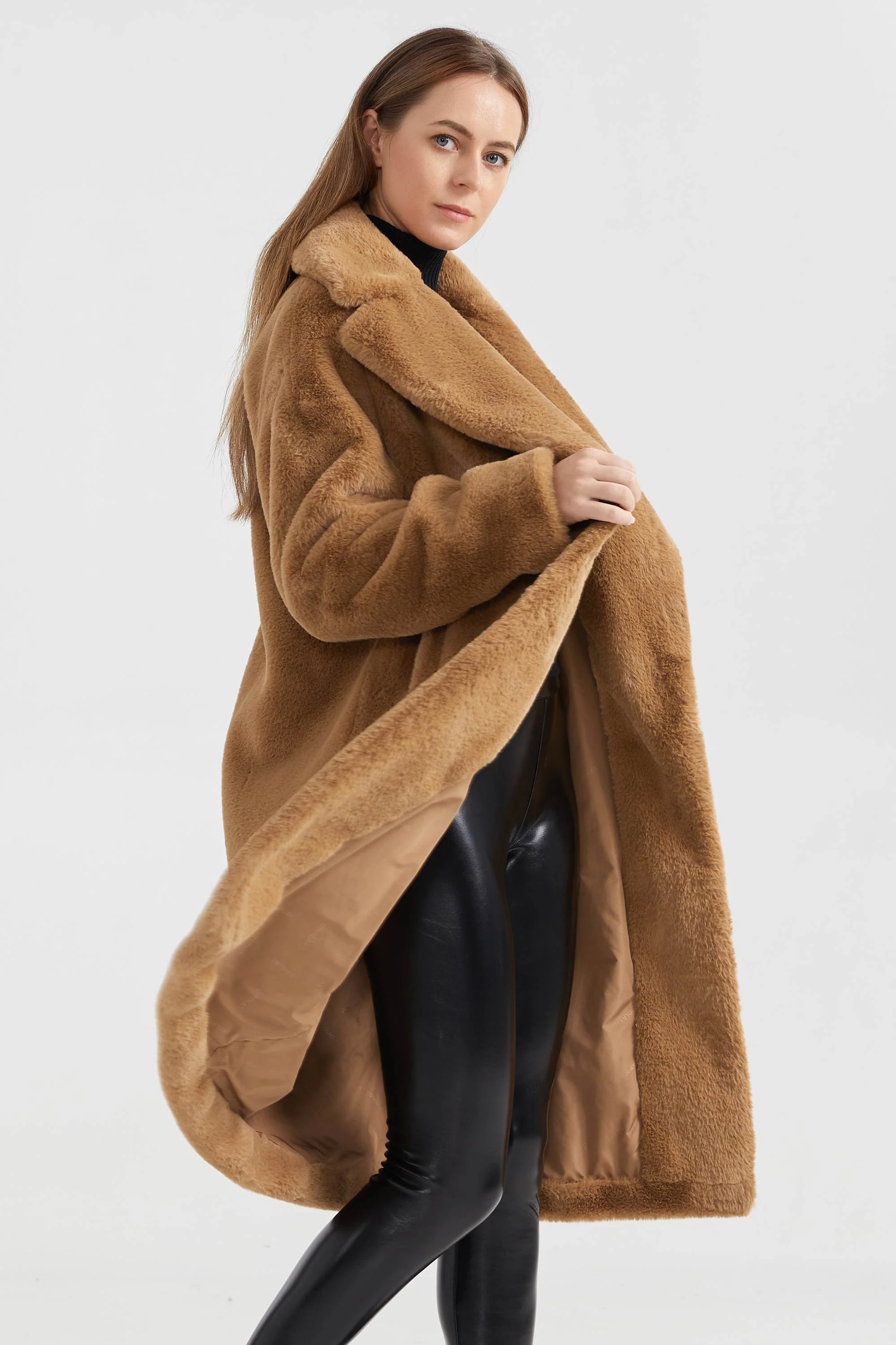 Oversized Long Sherpa Teddy Coat - Image 25