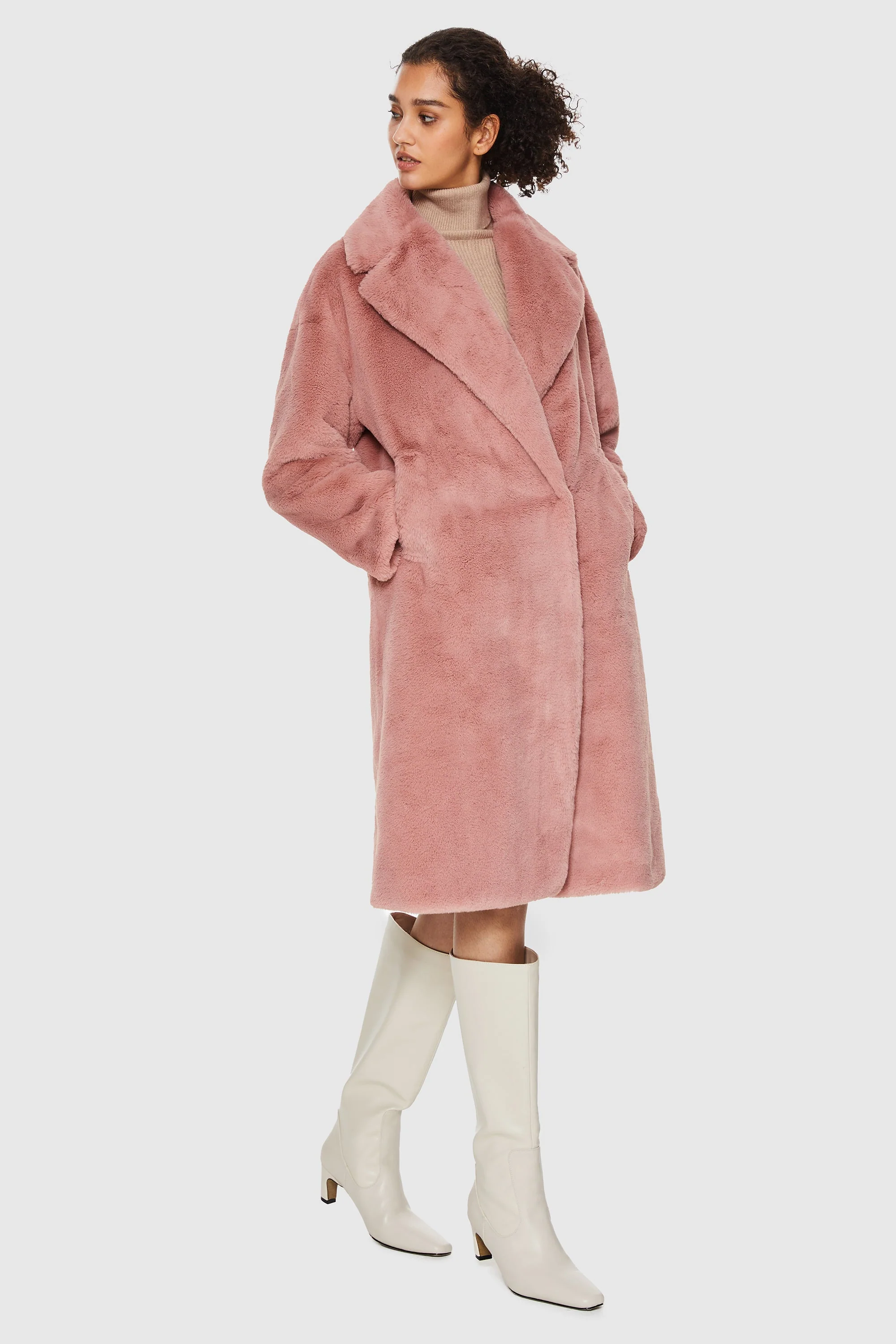 Oversized Long Sherpa Teddy Coat - Image 32
