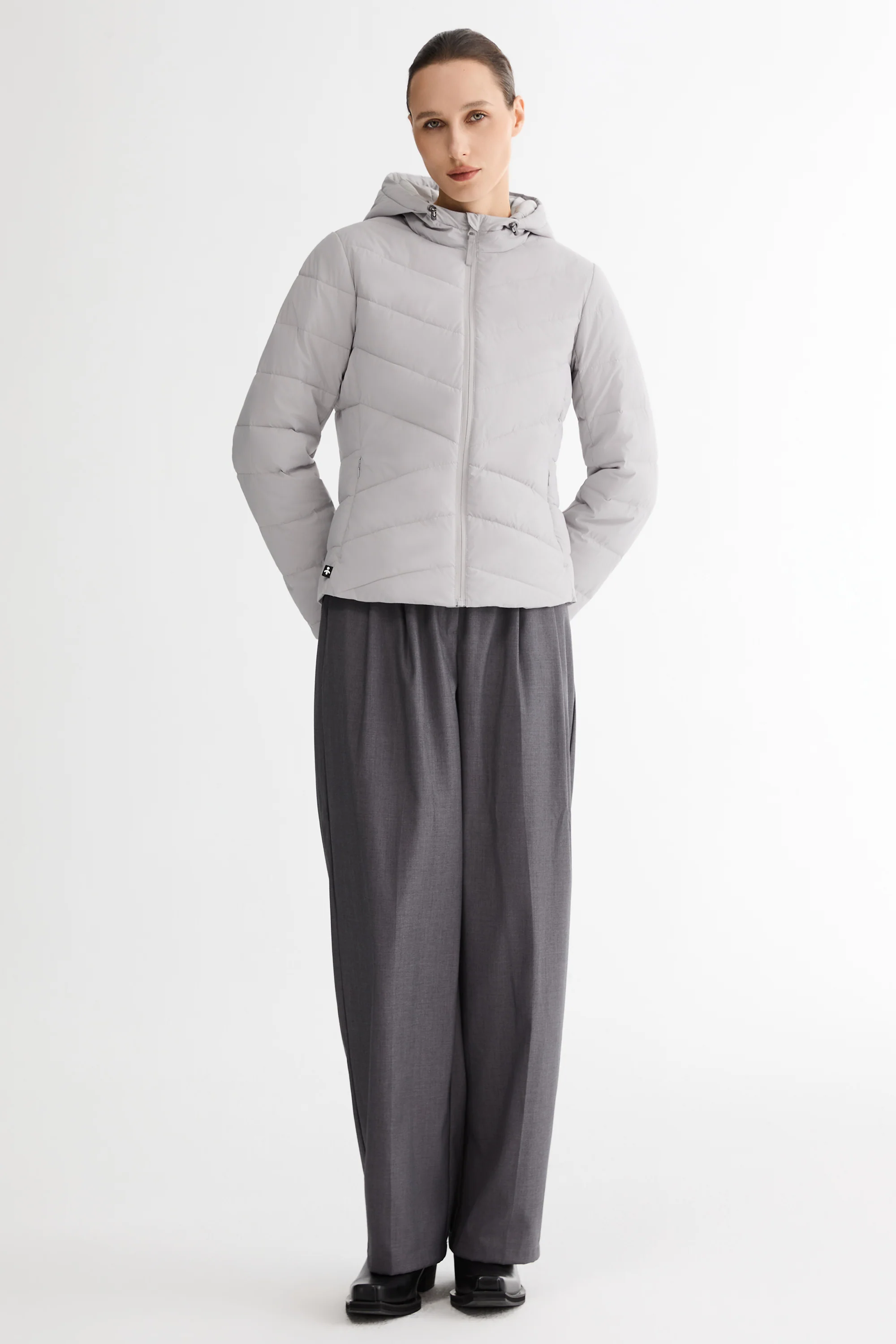 Flattering Quilted Puffer Lightweight Jacket with Hood - Image 13