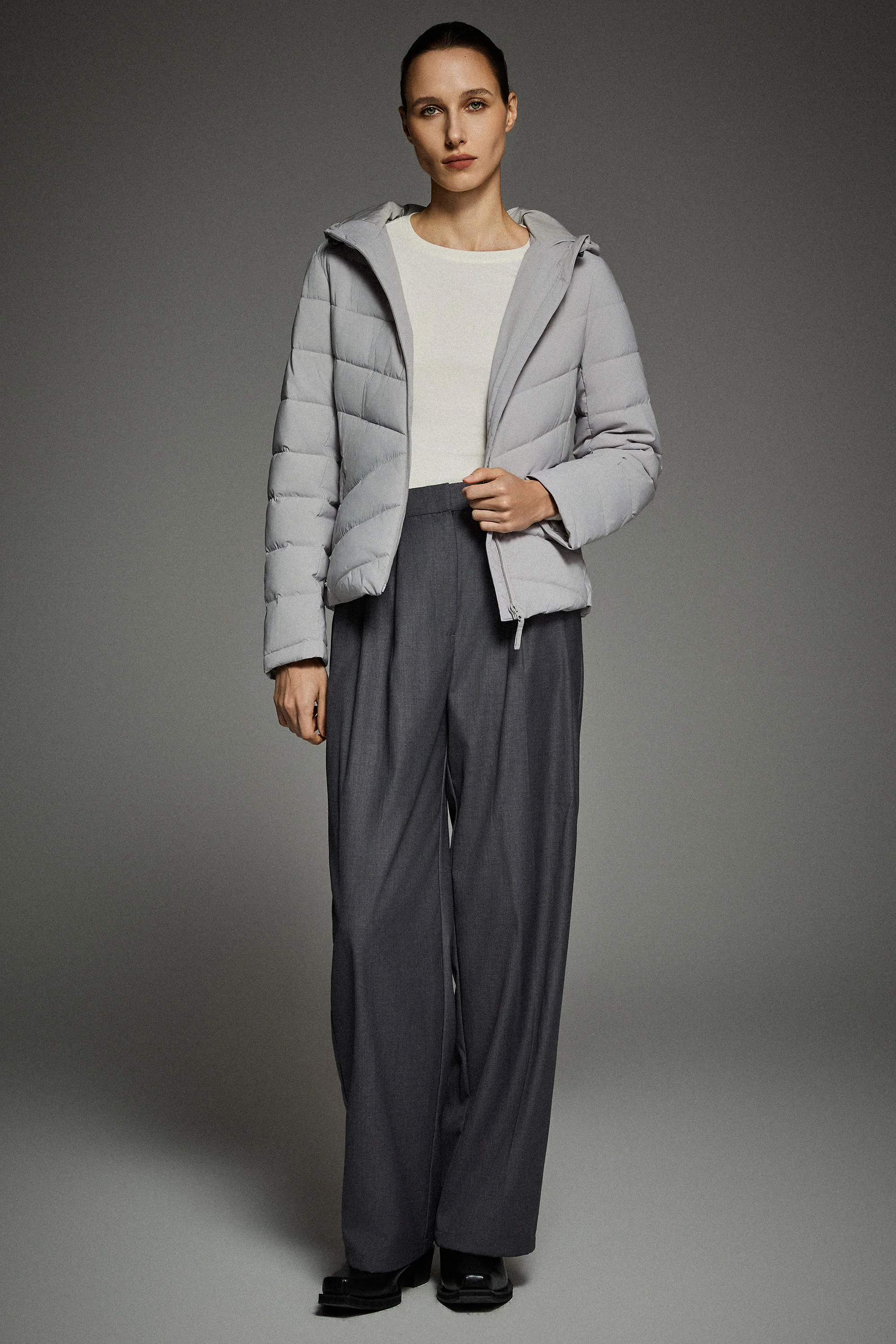 Flattering Quilted Puffer Lightweight Jacket with Hood - Image 16