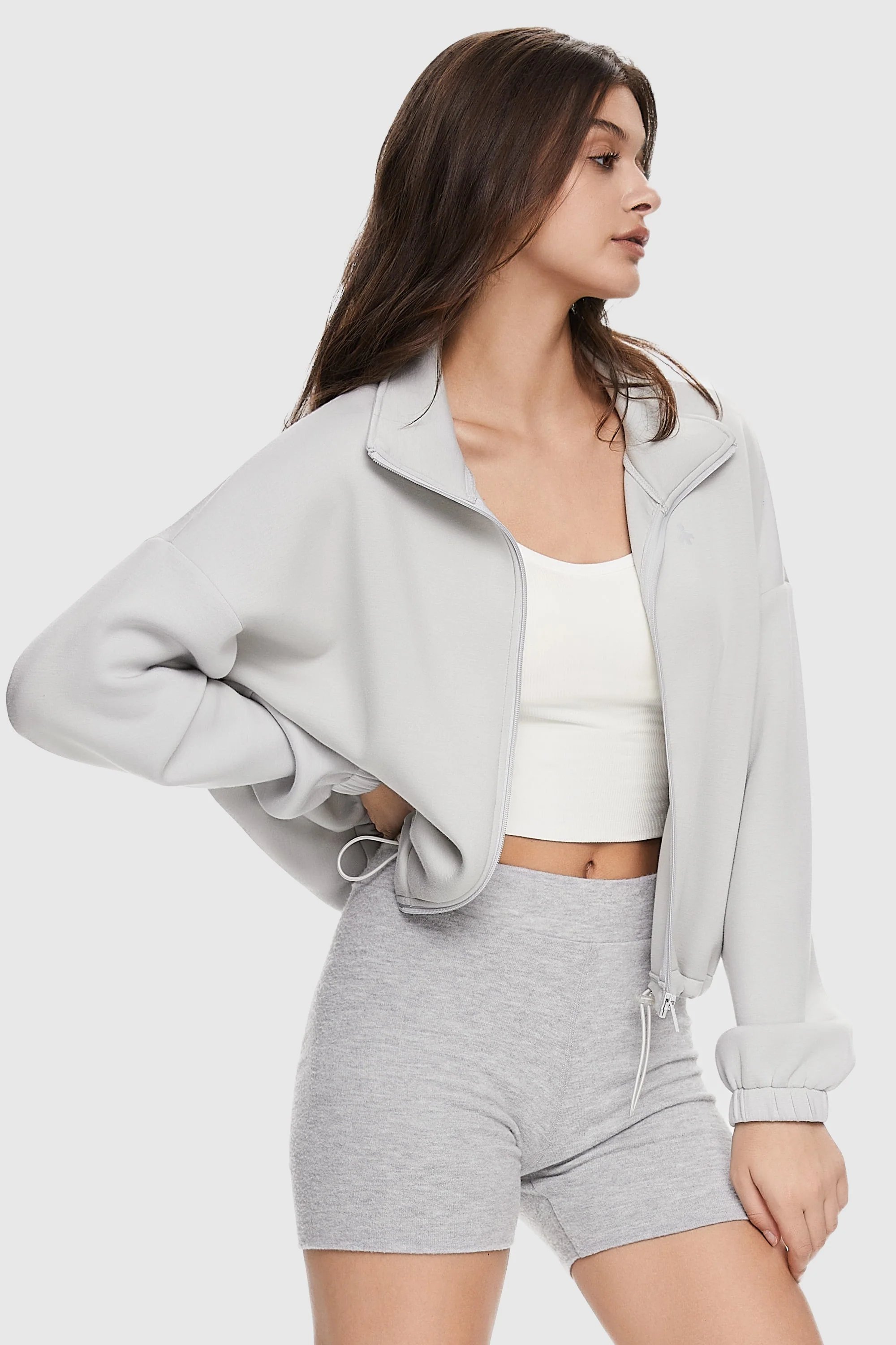 Full Zip Cropped Sweatshirt - Image 3