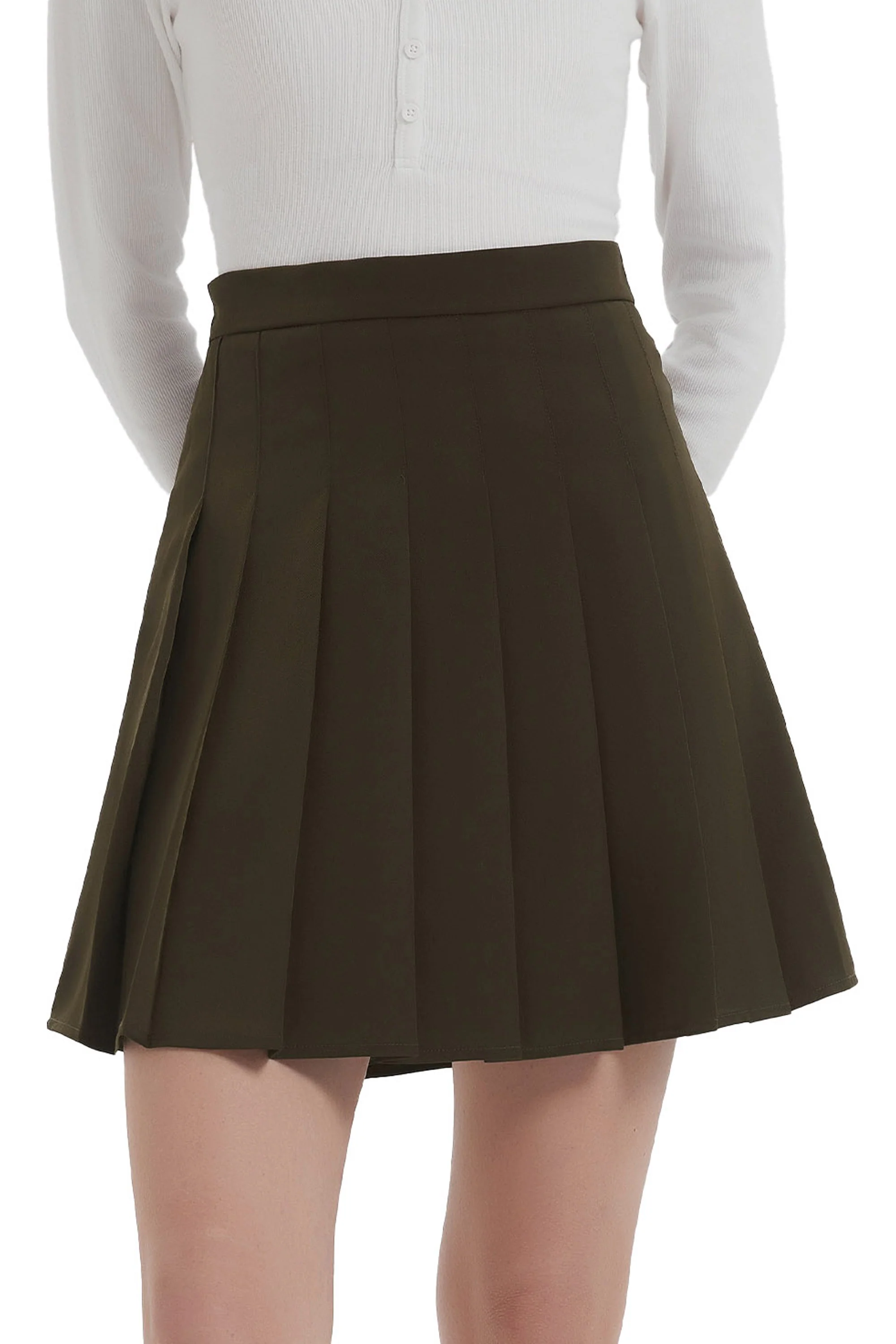 High Waisted Skirts A Line Pleated Skirt - Image 10