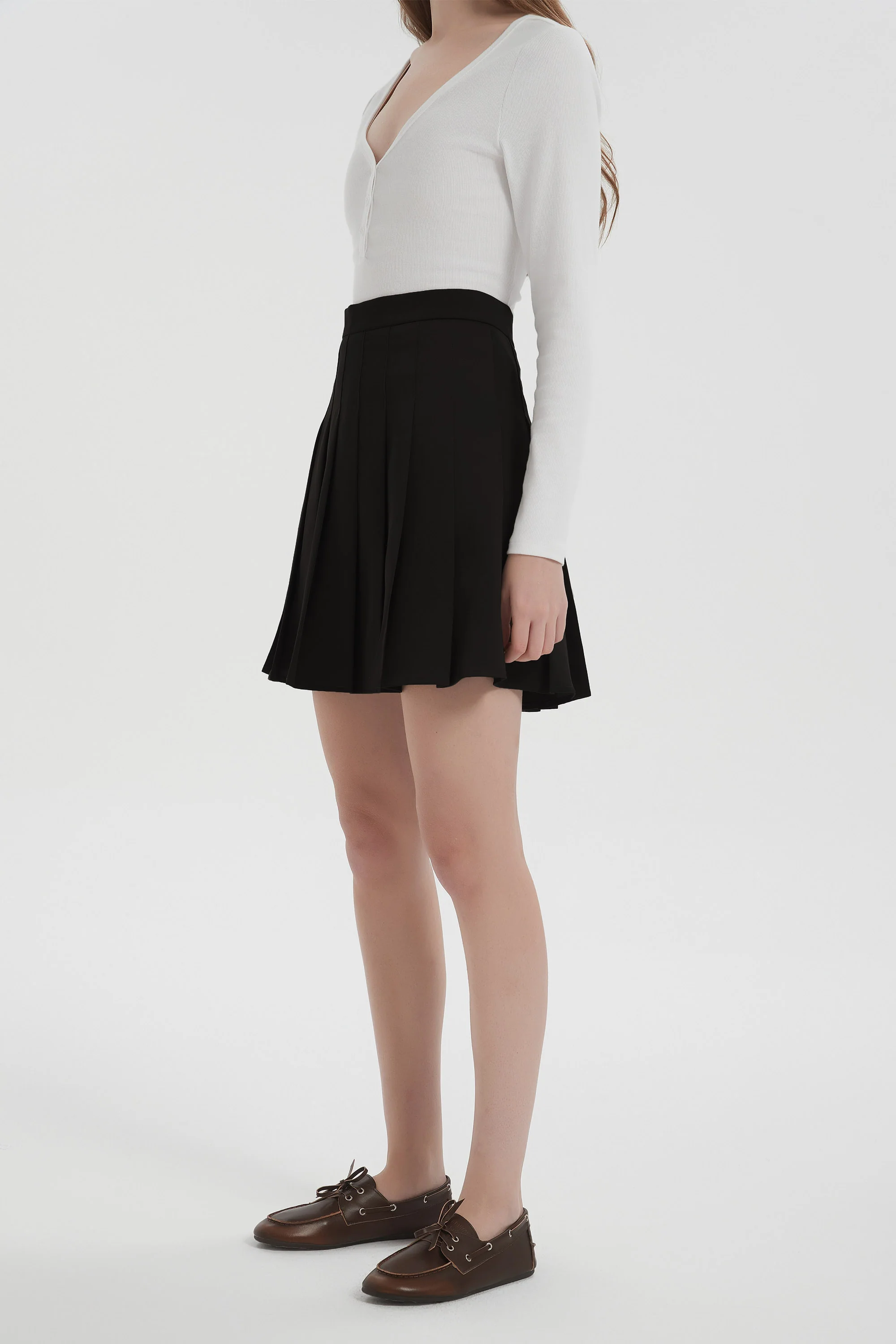 High Waisted Skirts A Line Pleated Skirt - Image 22