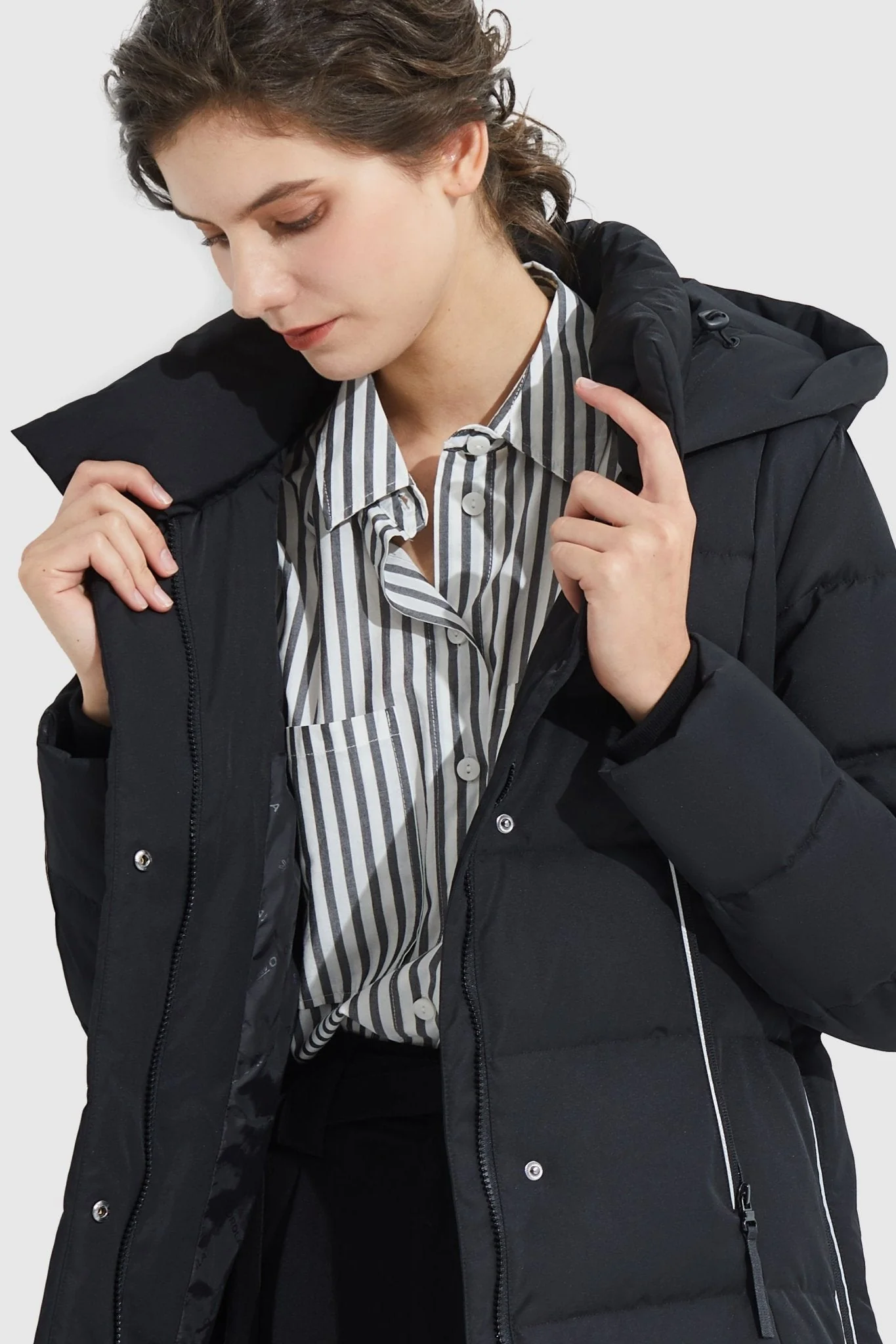 Knee Length Thickened Down Jacket - Image 23
