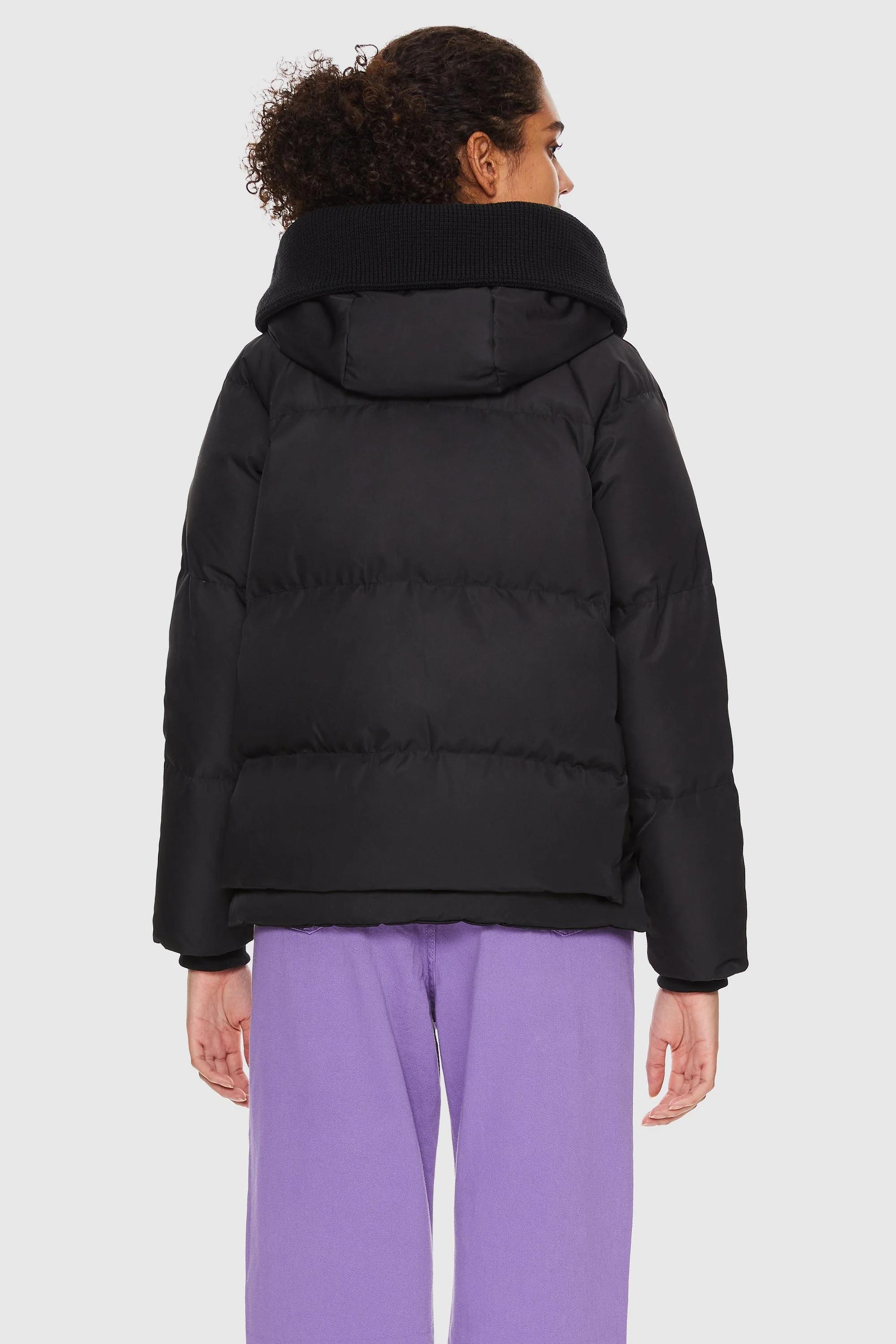 092 Universe® Knitted Brim Hooded Down Coat - Image 7