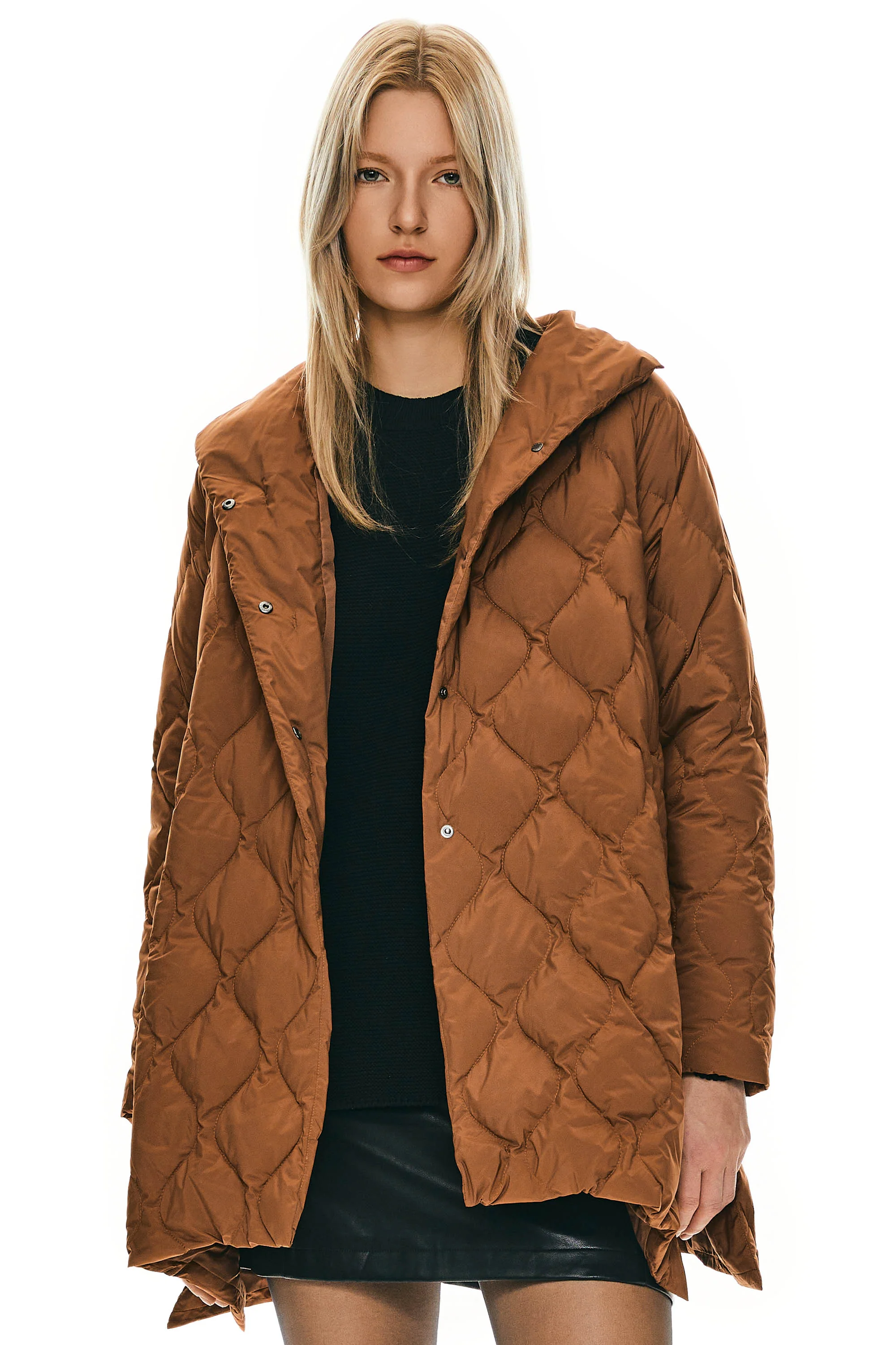 Oversized Quilted Lightweight Down Puffer Jacket - Image 17