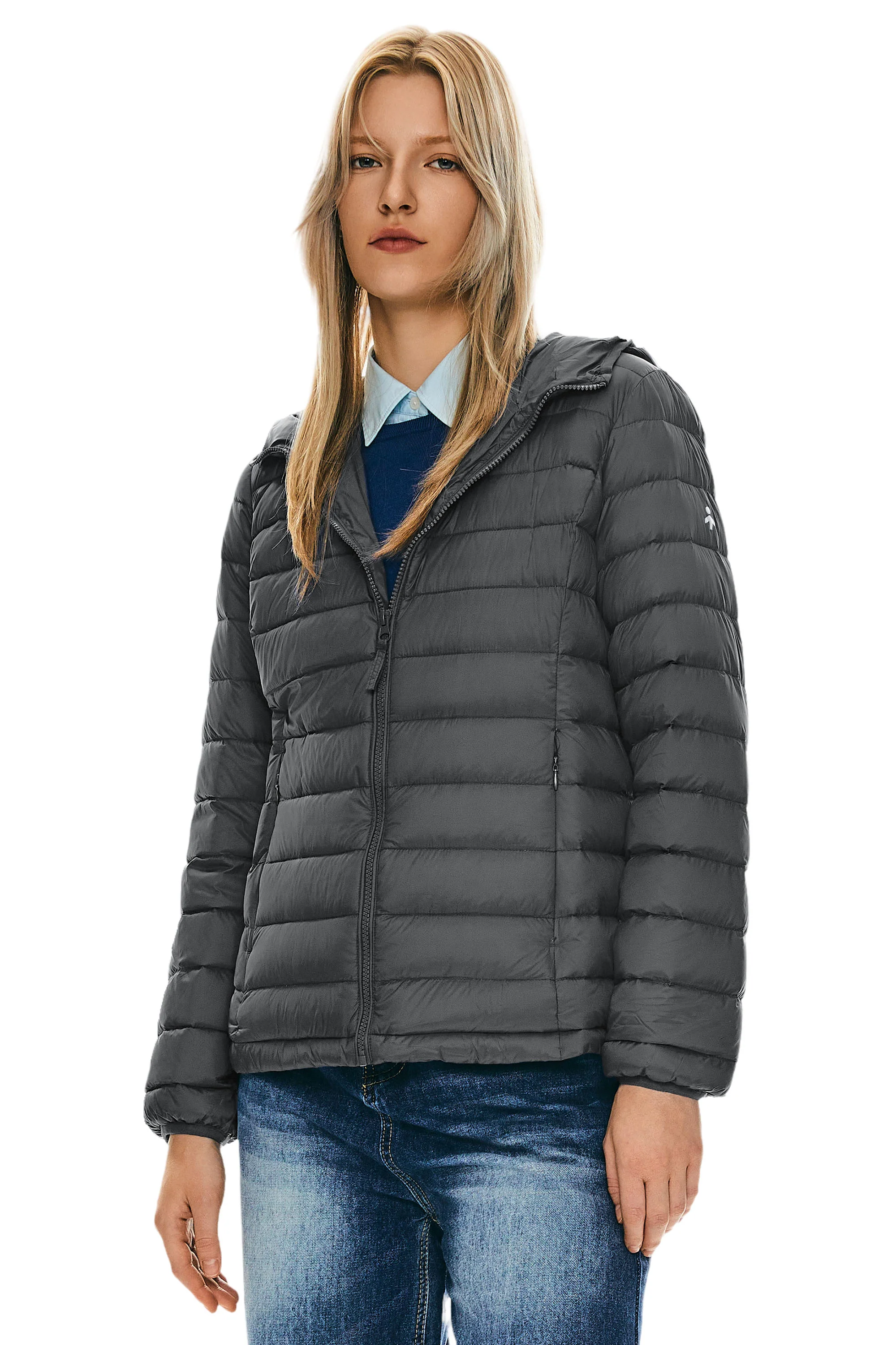 Lightweight Packable Down Jacket with Stand Collar with hood - Image 47