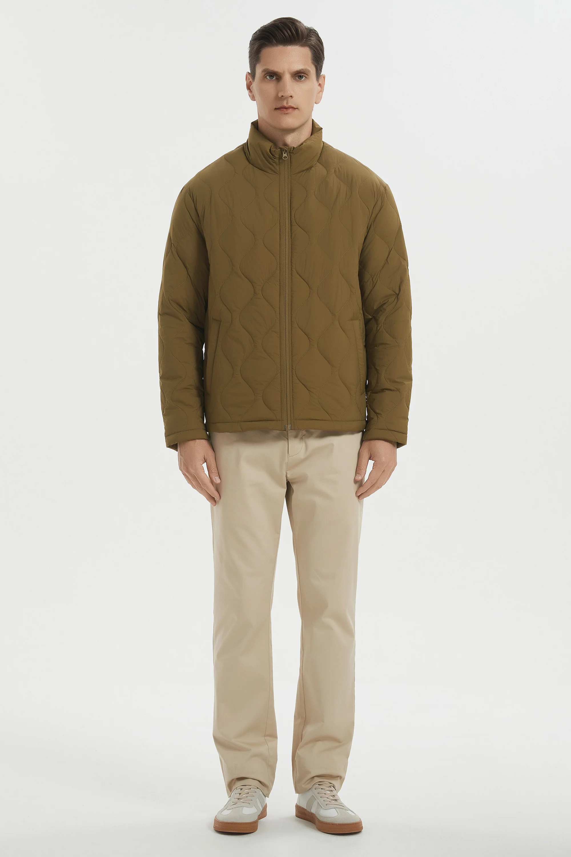 Lightweight Quilted Down Bomber Jackets Full Zip - Image 14