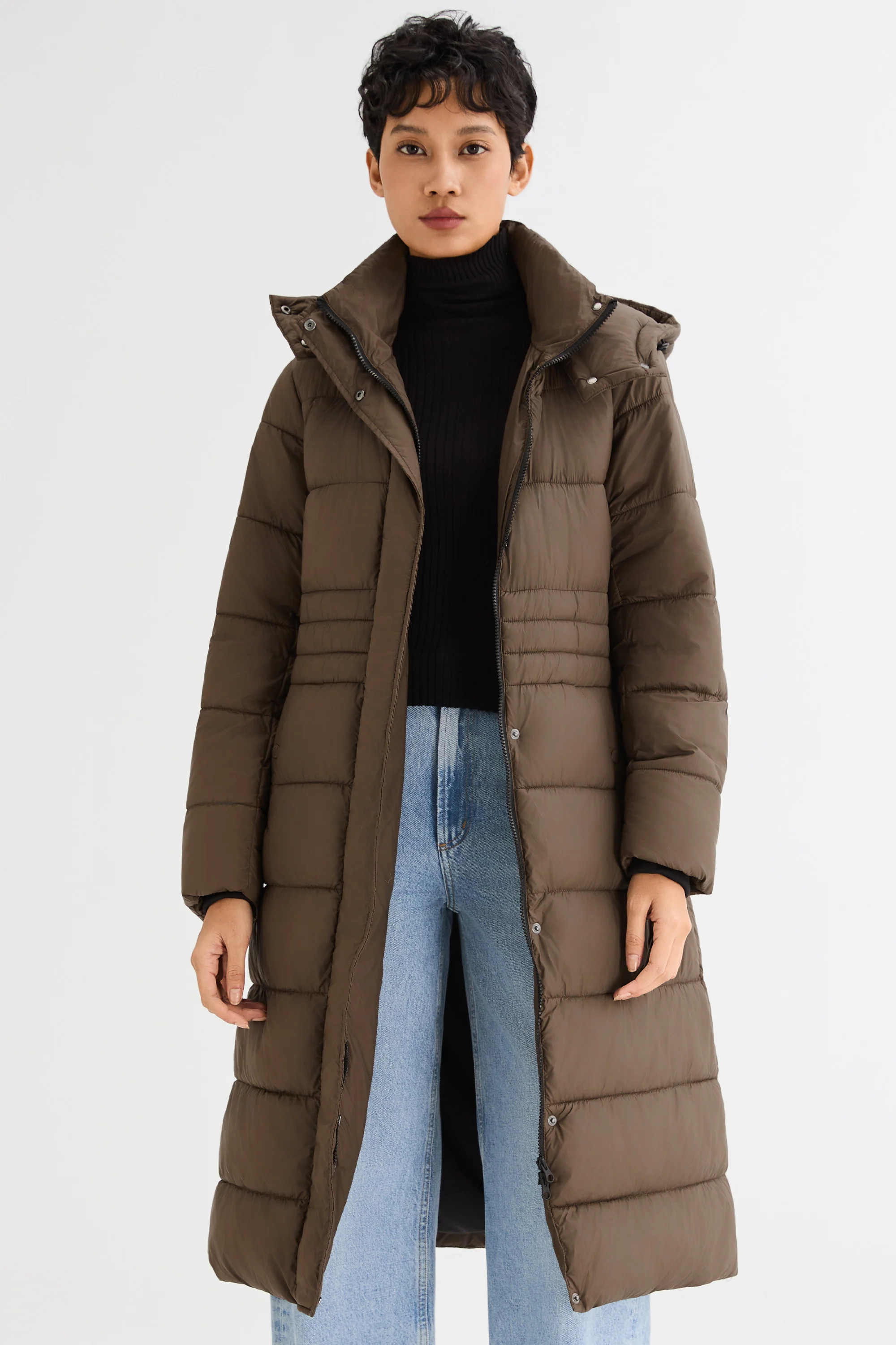 Long Hooded Quilted Lyrella Puffer Jacket - Image 5