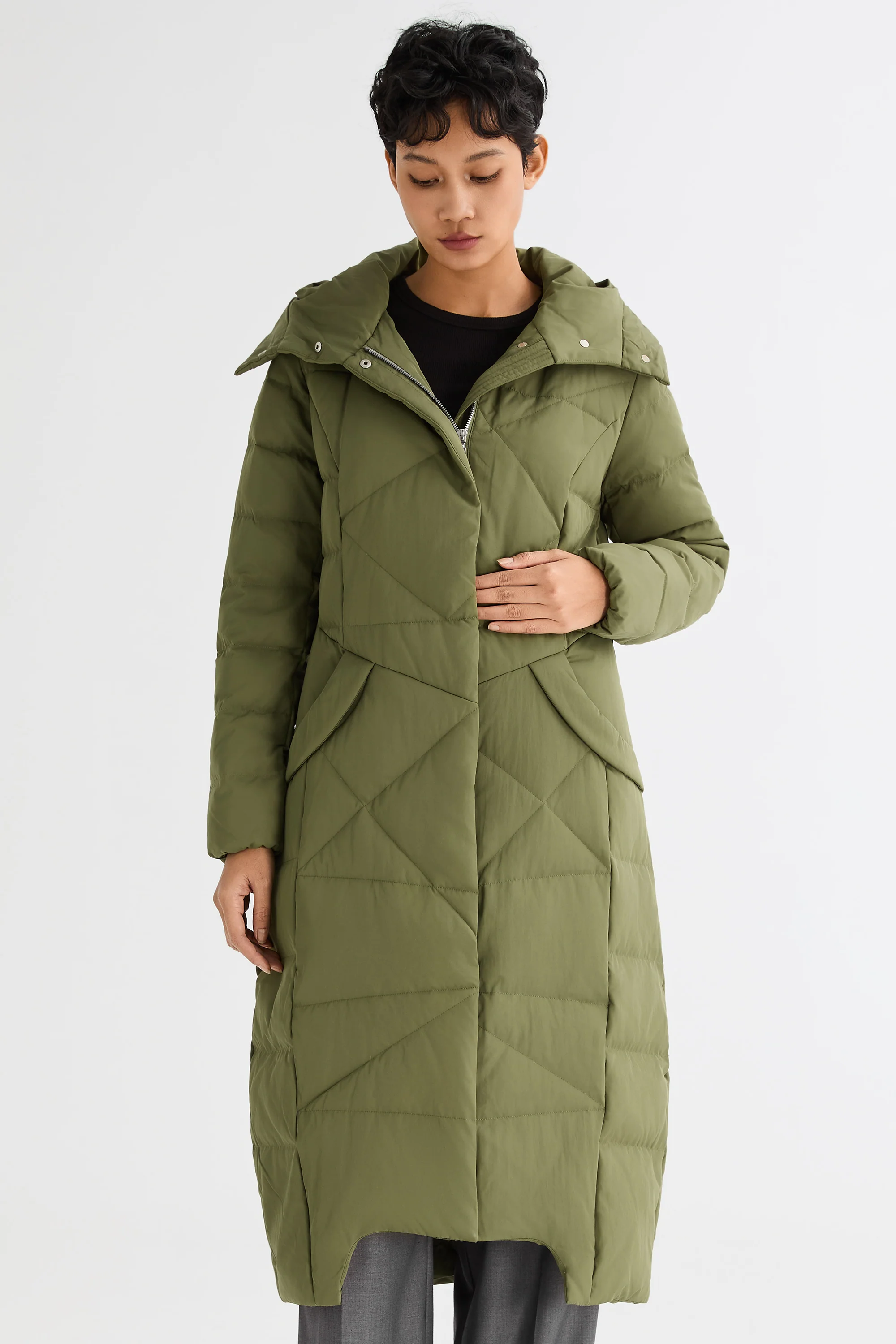 Long Maxi Down Coat with Hood - Image 18