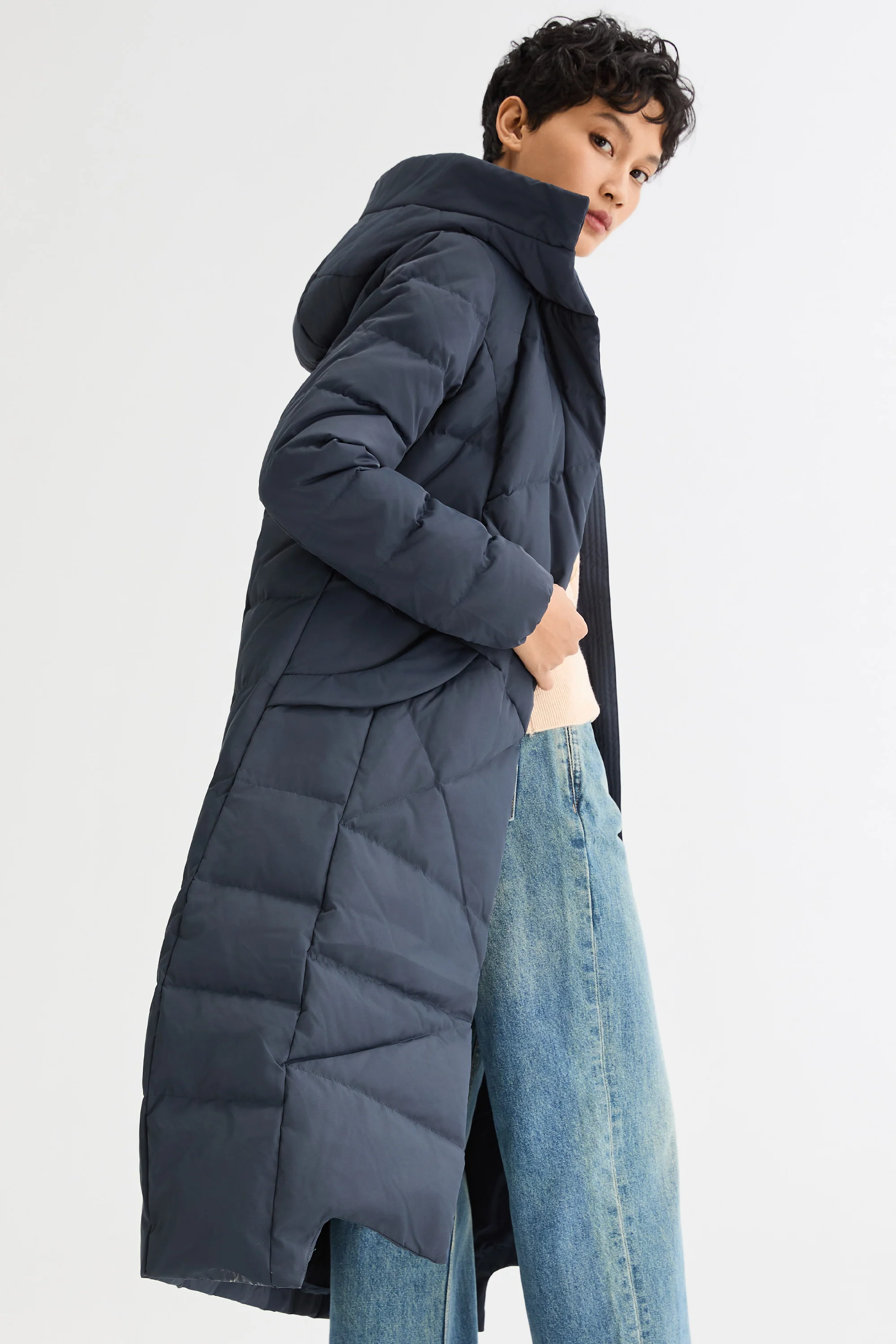 Long Maxi Down Coat with Hood - Image 52
