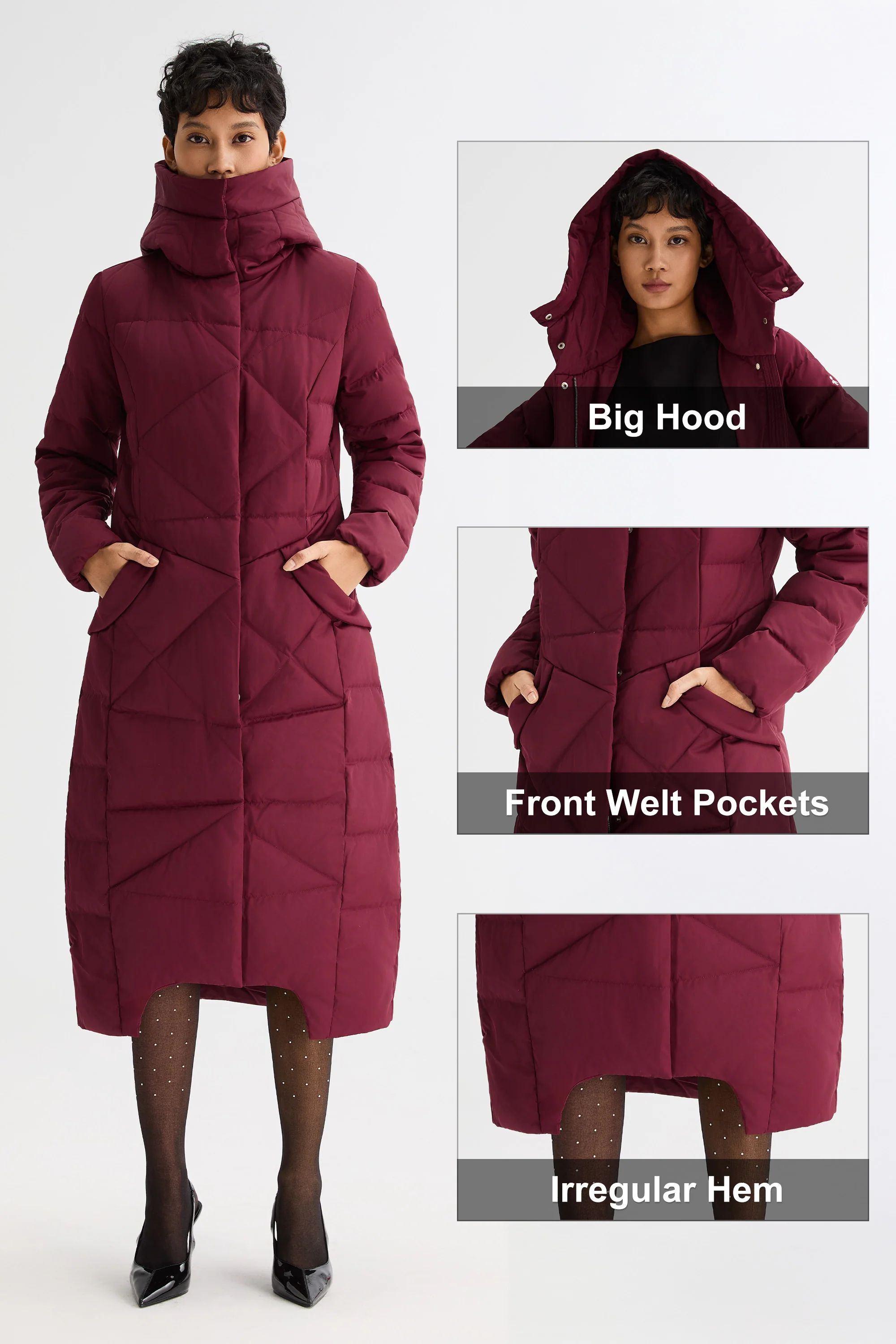 Long Maxi Down Coat with Hood - Image 7