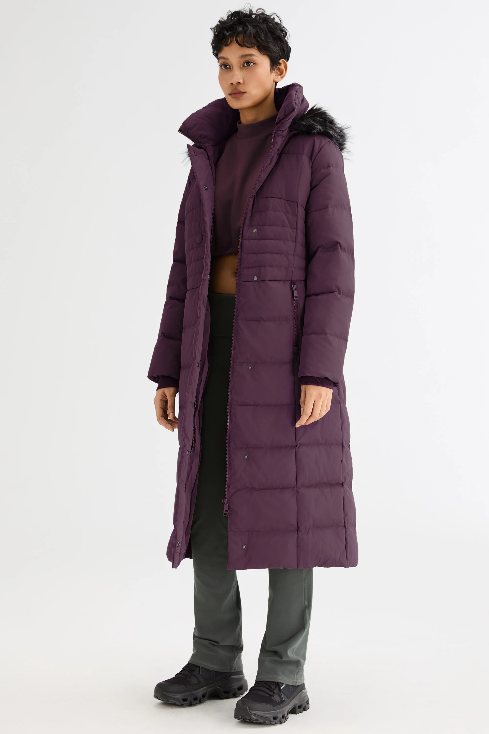 Long Puffer Down Coat with Hood Fur - Image 12