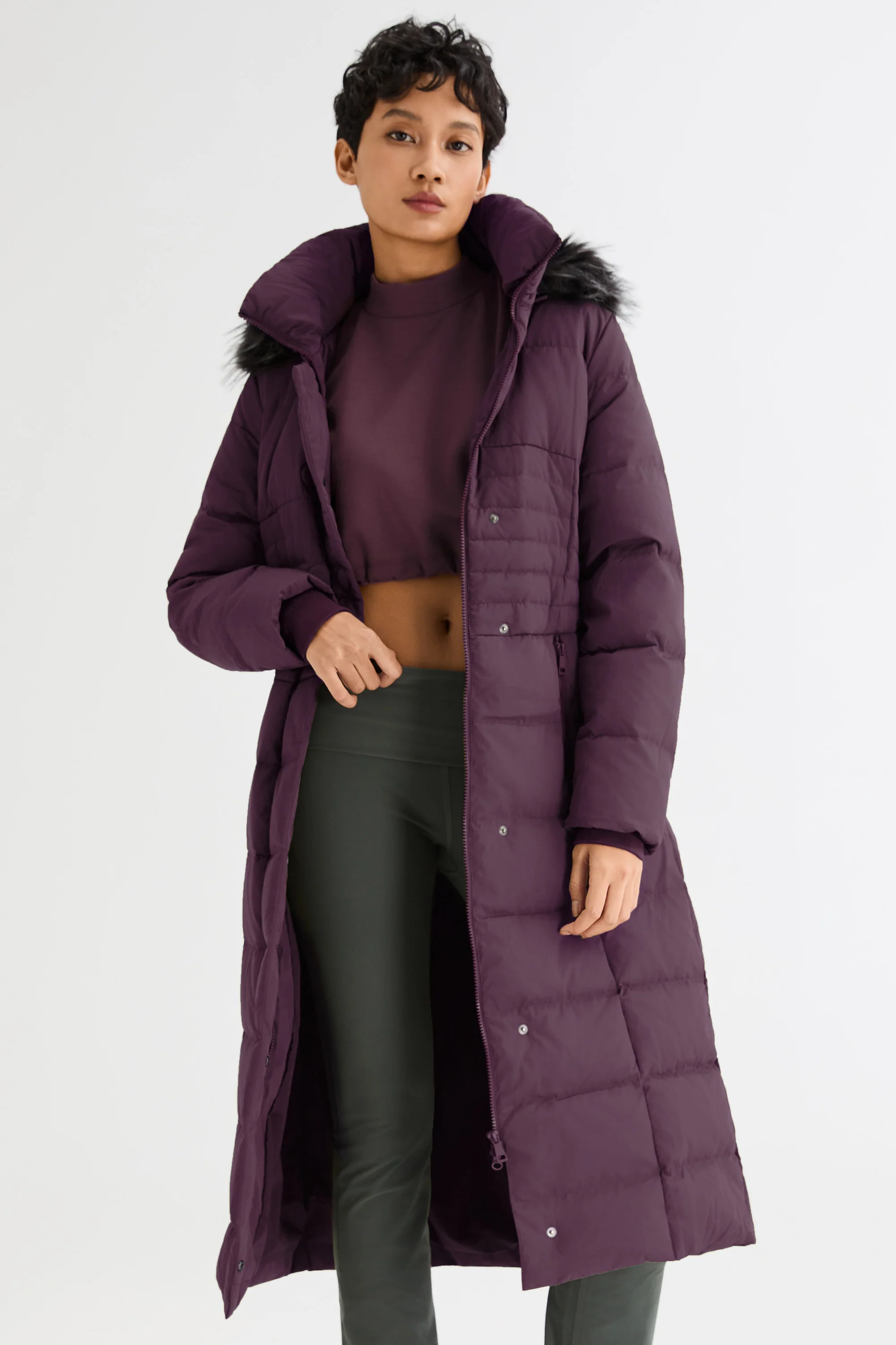 Long Puffer Down Coat with Hood Fur - Image 13