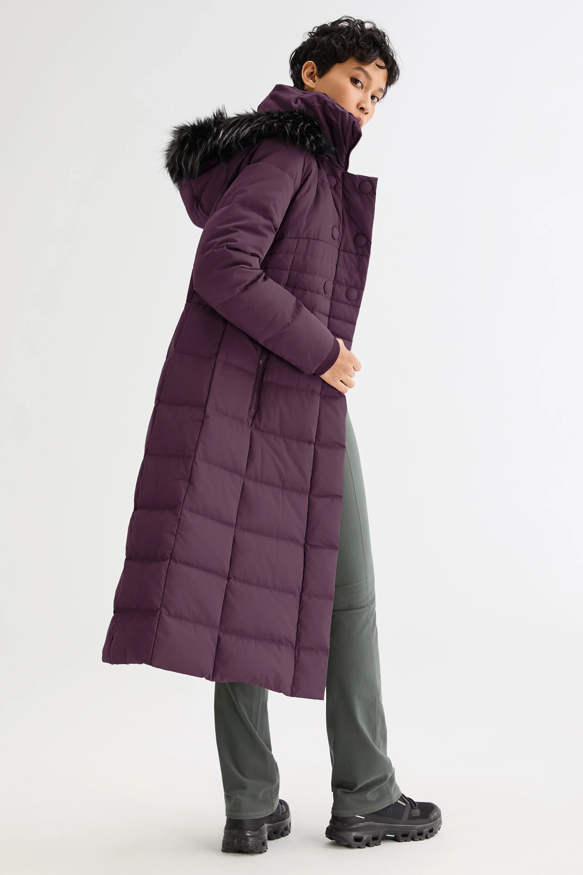 Long Puffer Down Coat with Hood Fur - Image 16
