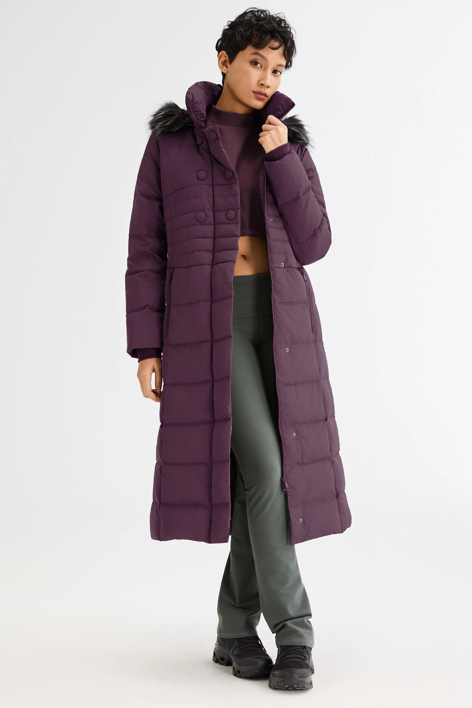 Long Puffer Down Coat with Hood Fur - Image 18