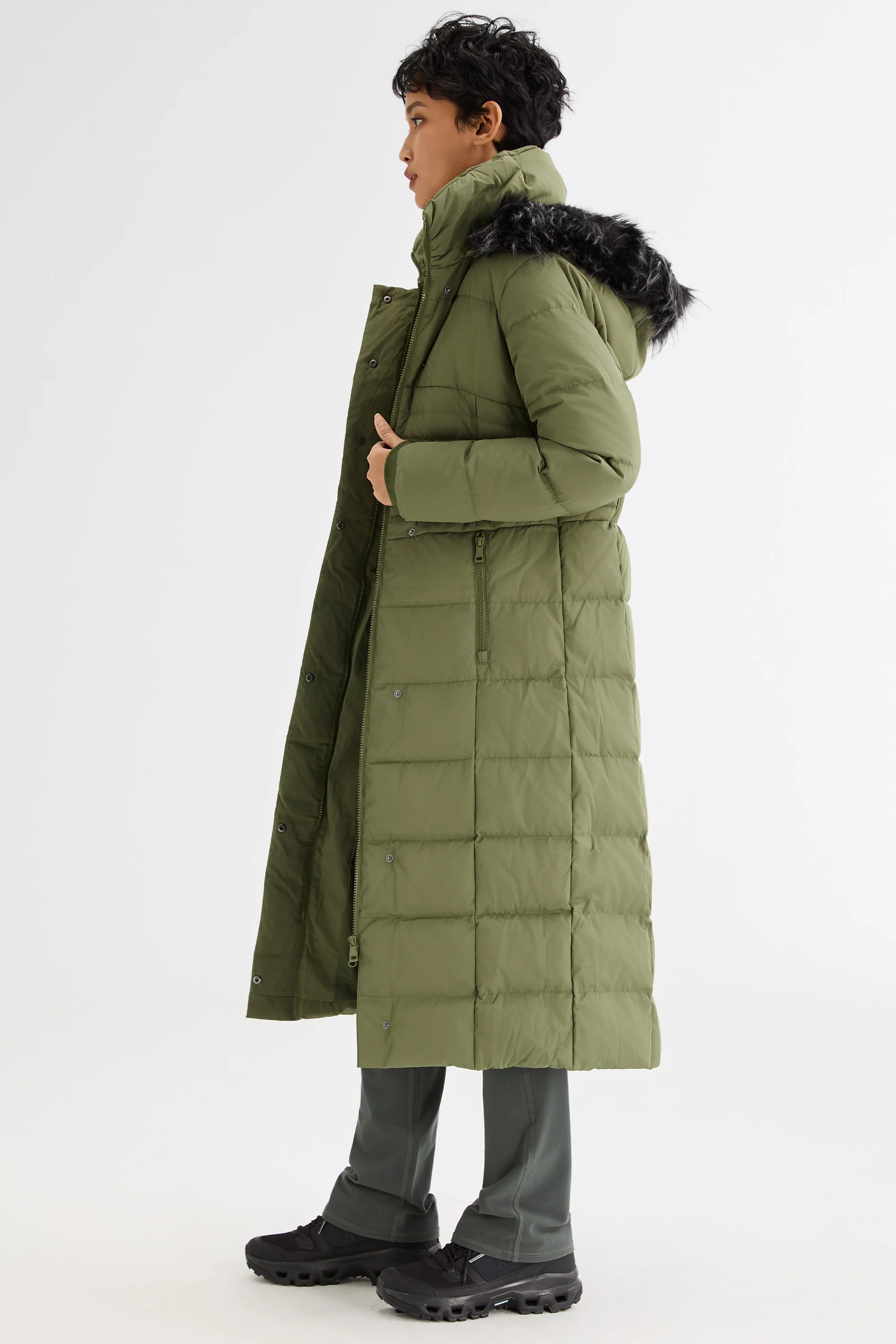 Long Puffer Down Coat with Hood Fur - Image 23