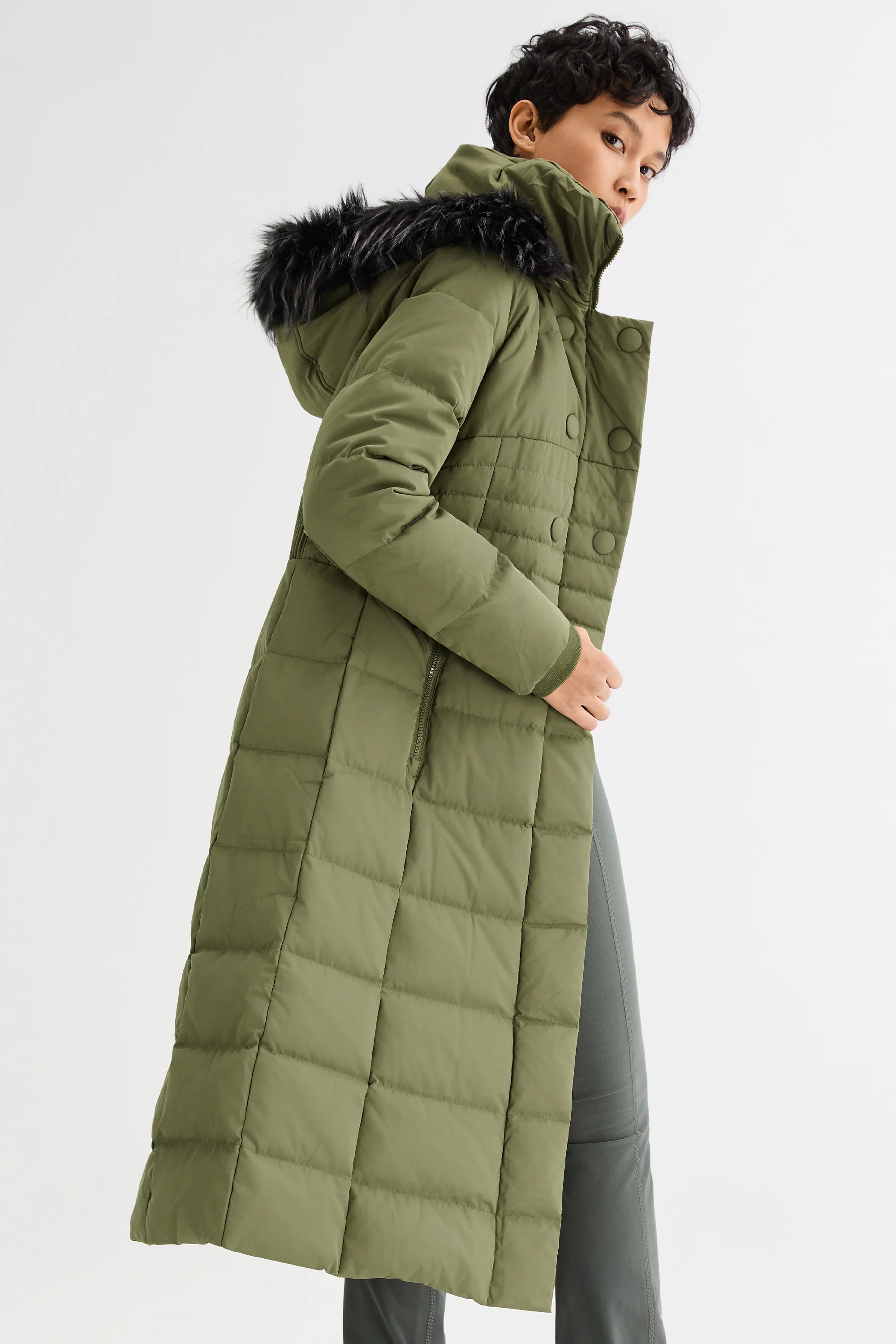 Long Puffer Down Coat with Hood Fur - Image 25