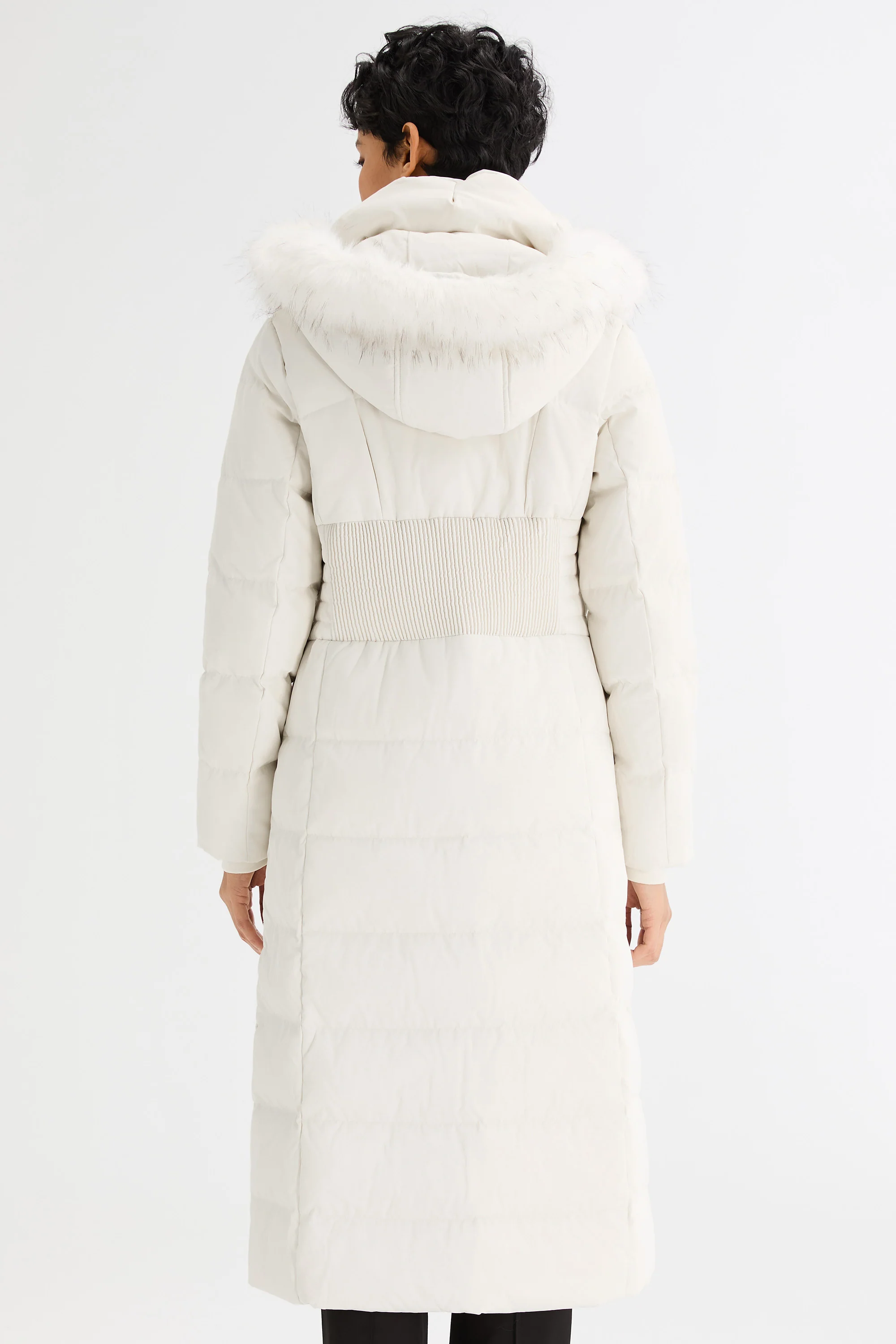Long Puffer Down Coat with Hood Fur - Image 38
