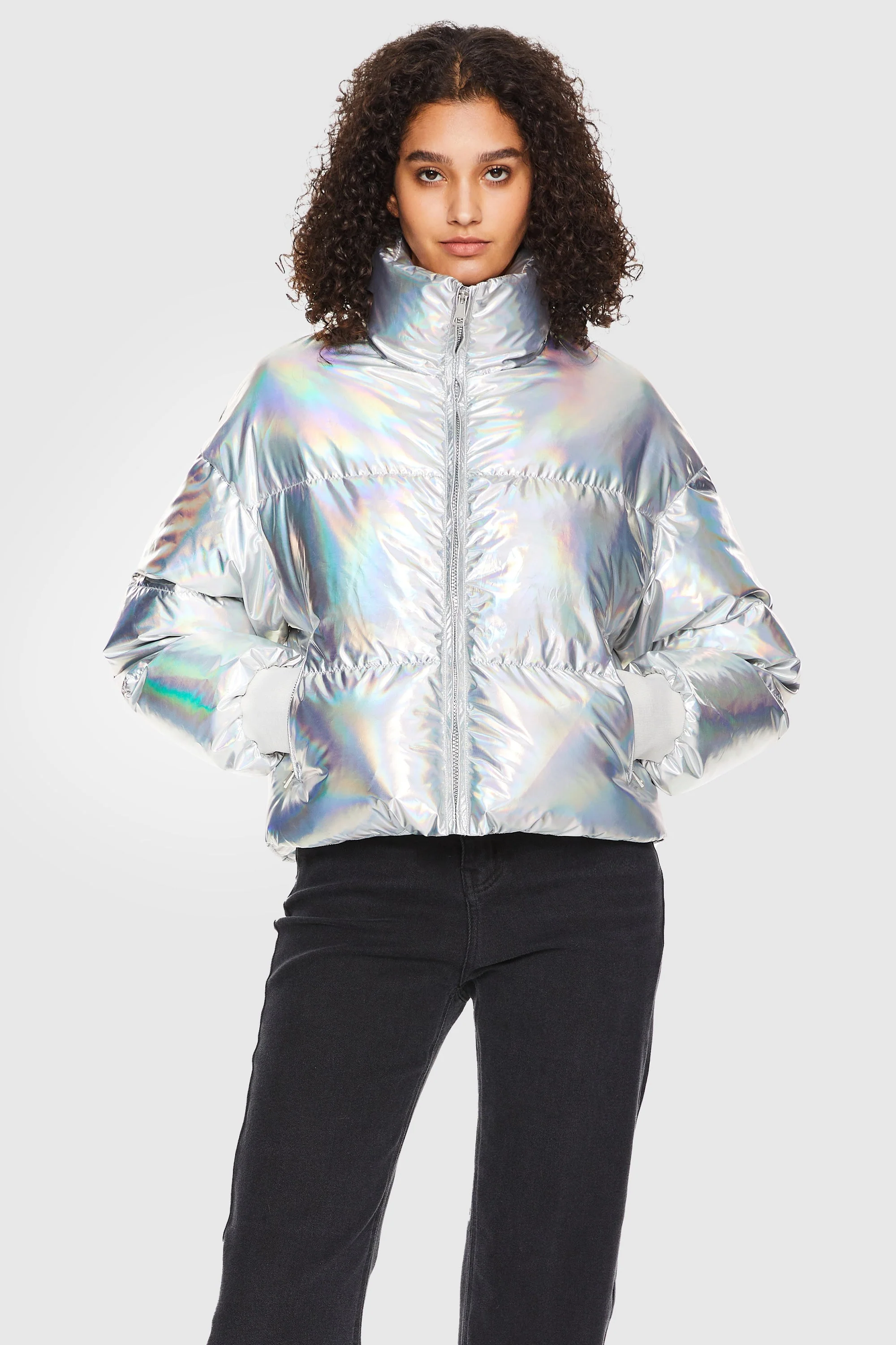 Cosmos Chrome Cropped Down Puffer - Image 7