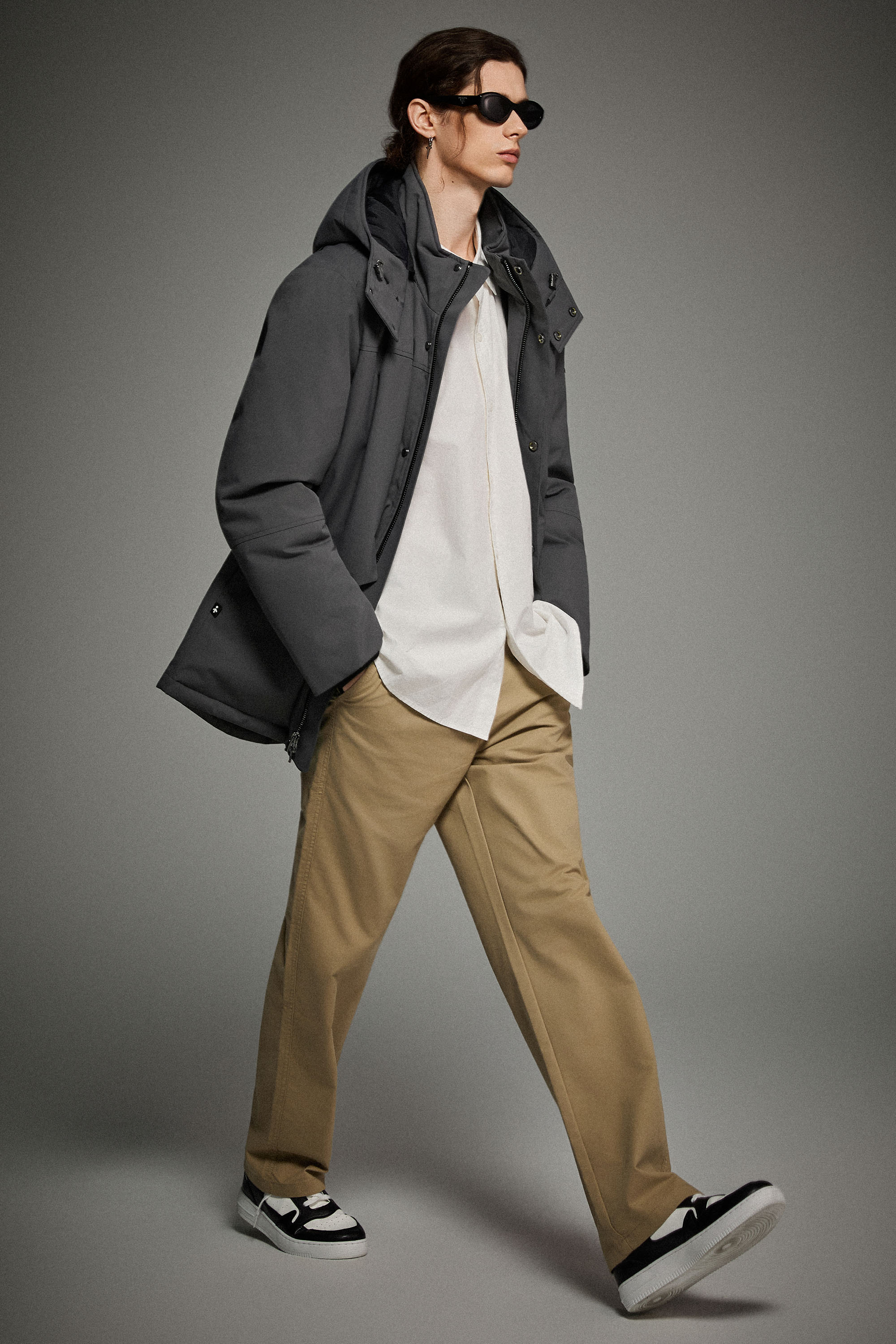 Mid-length Dual-Pocket Hooded Down Parka Jacket - Image 11