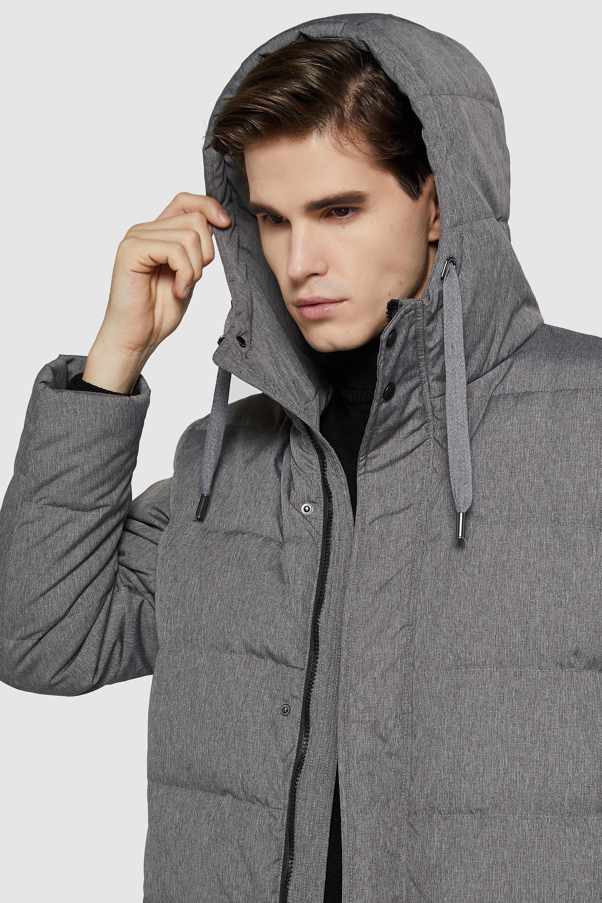 Mid-Length Warm Hooded Puffer Down Jacket - Image 4