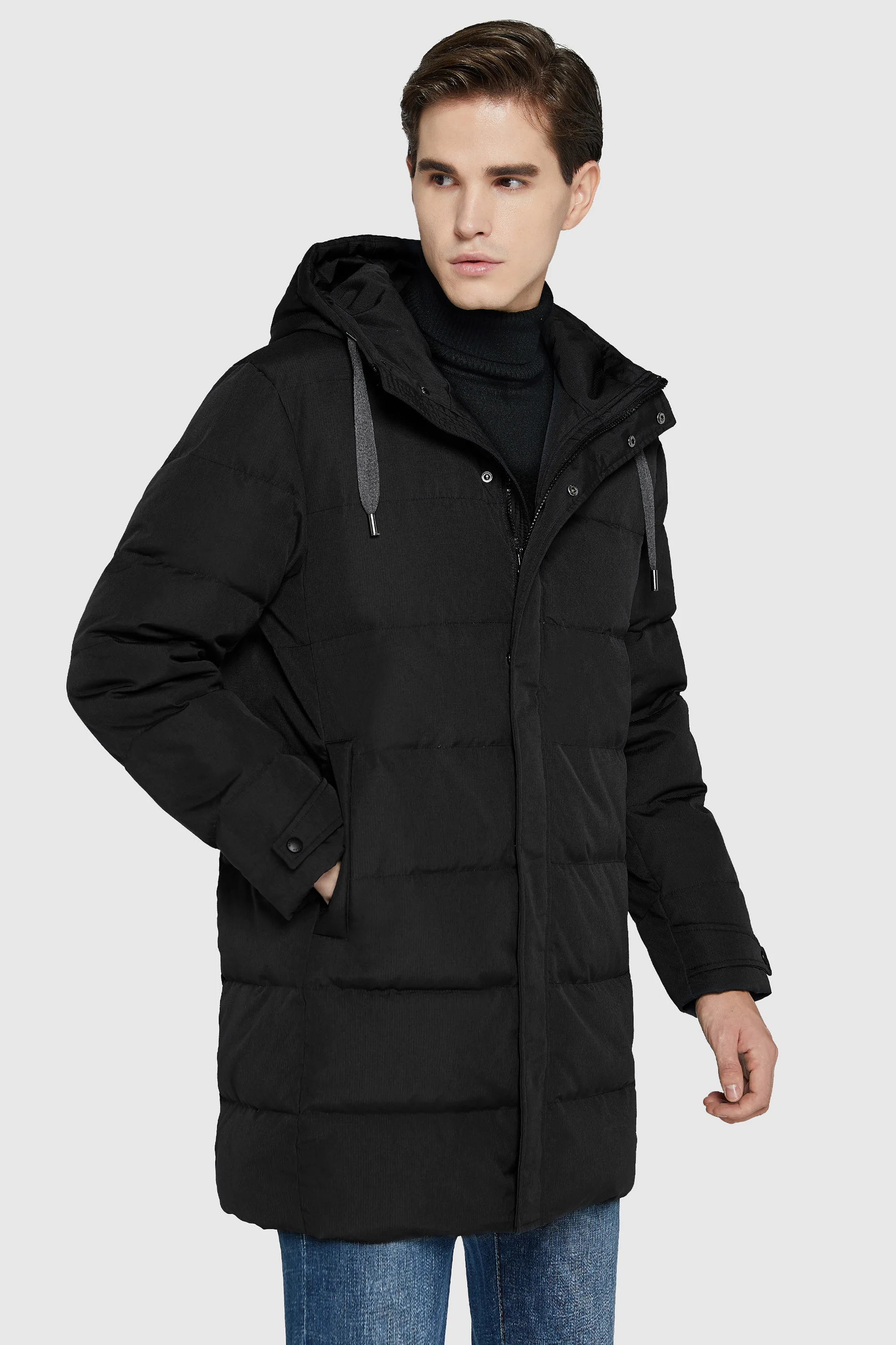 Mid-Length Warm Hooded Puffer Down Jacket - Image 6