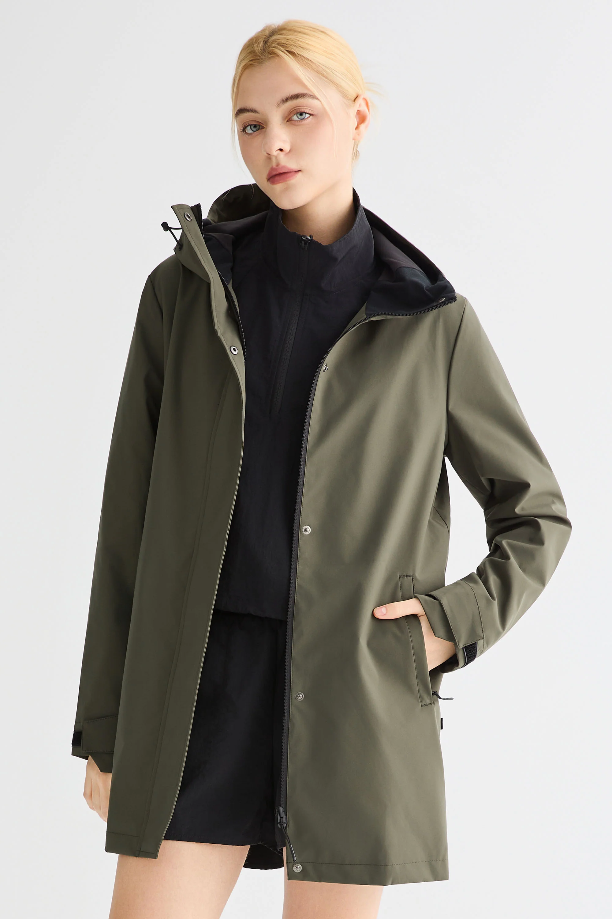Mid-Length Waterproof Trench Jacket - Image 3