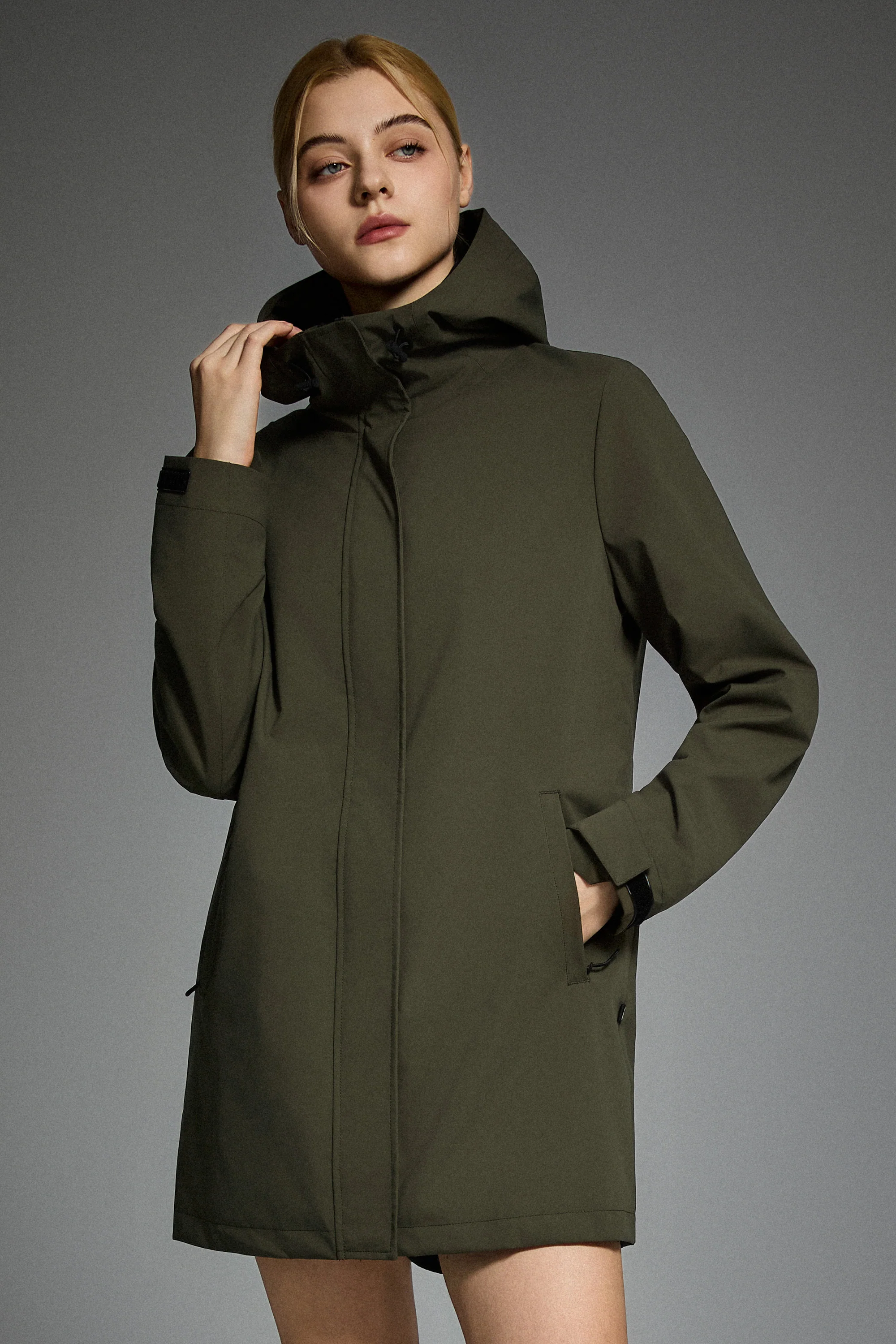 Mid-Length Waterproof Trench Jacket - Image 7