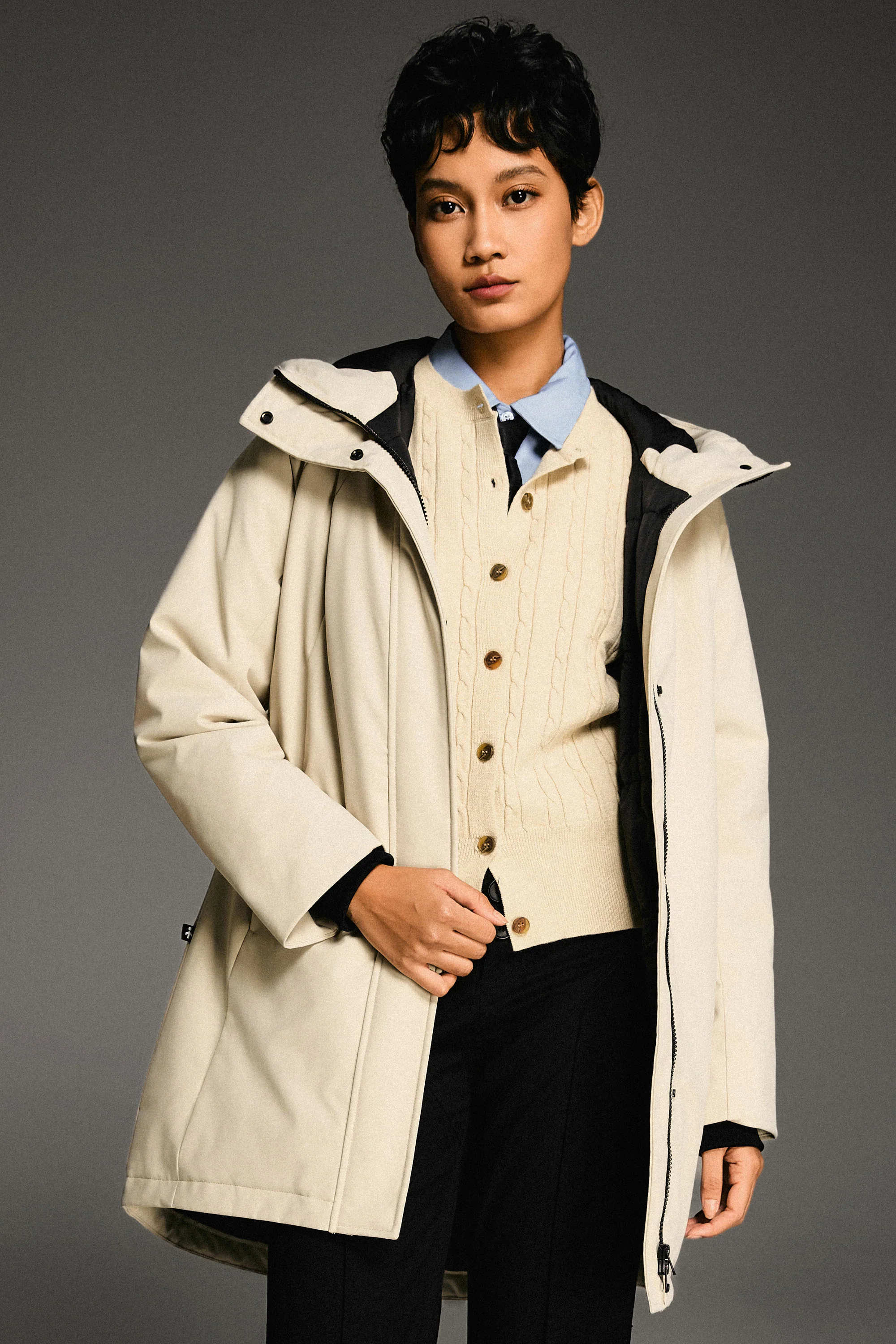 Mid-Length Windproof Parka Coat - Image 13