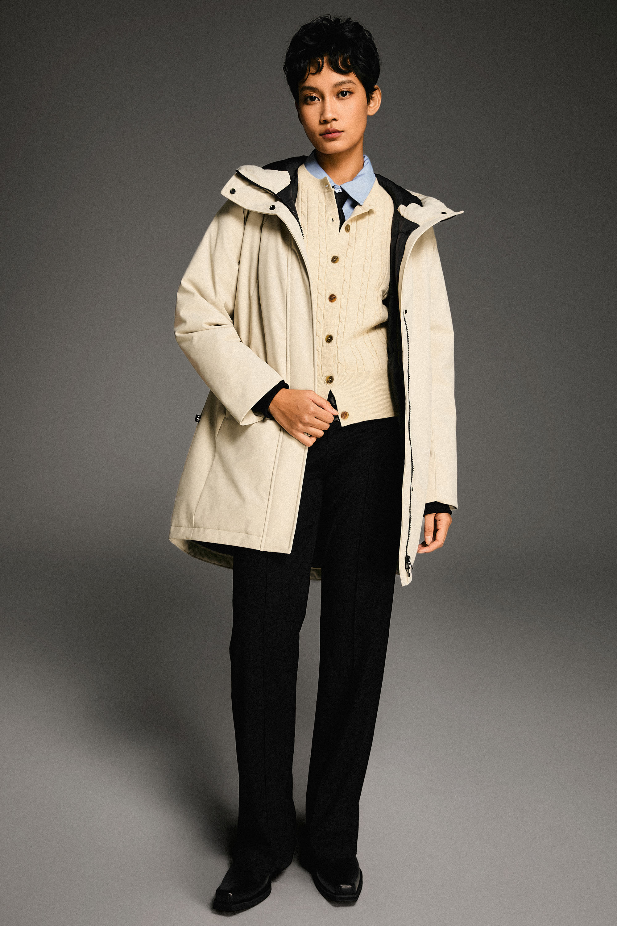 Mid-Length Windproof Parka Coat - Image 8