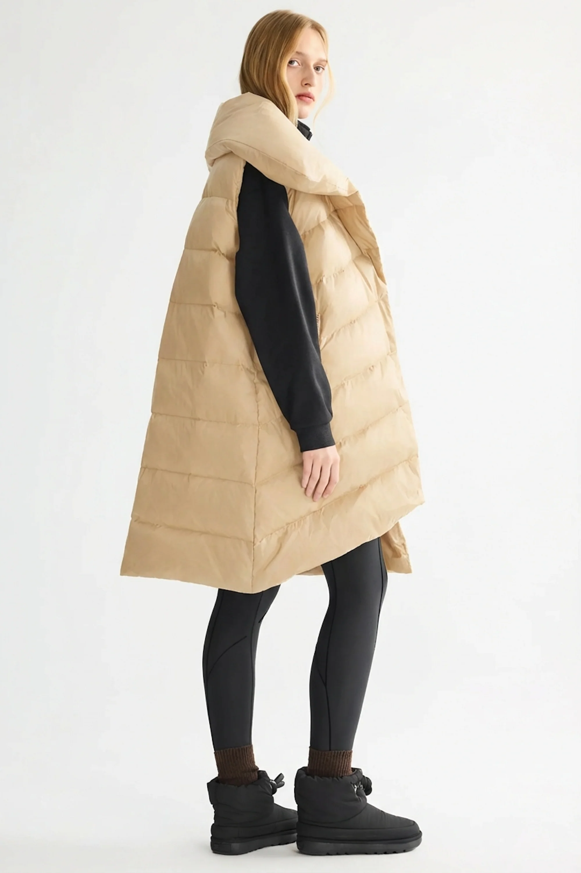 Oversized Collar Puffer Down Vest - Image 11