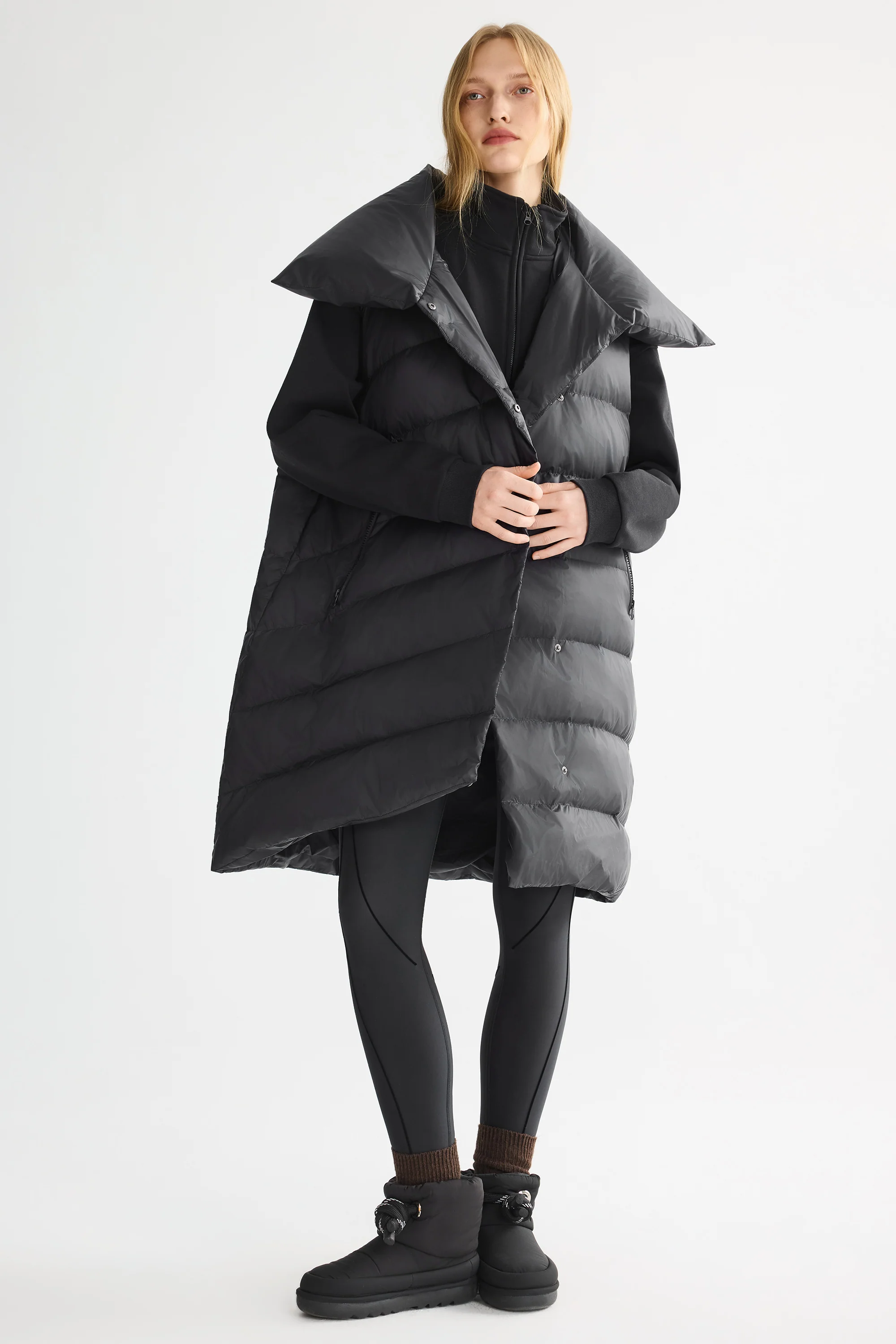 Oversized Collar Puffer Down Vest - Image 5