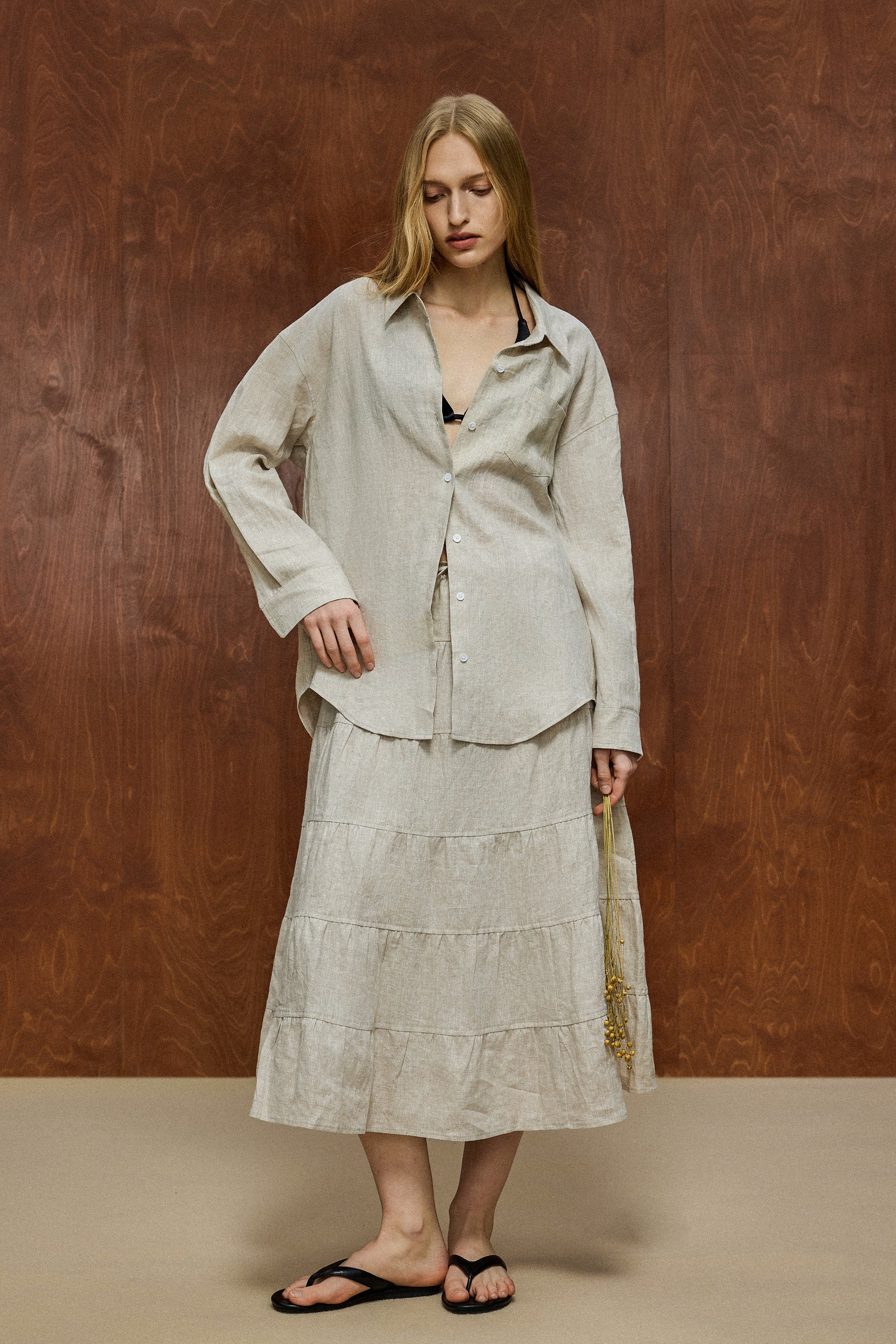 Oversized Linen Button-Up Shirt - Image 21