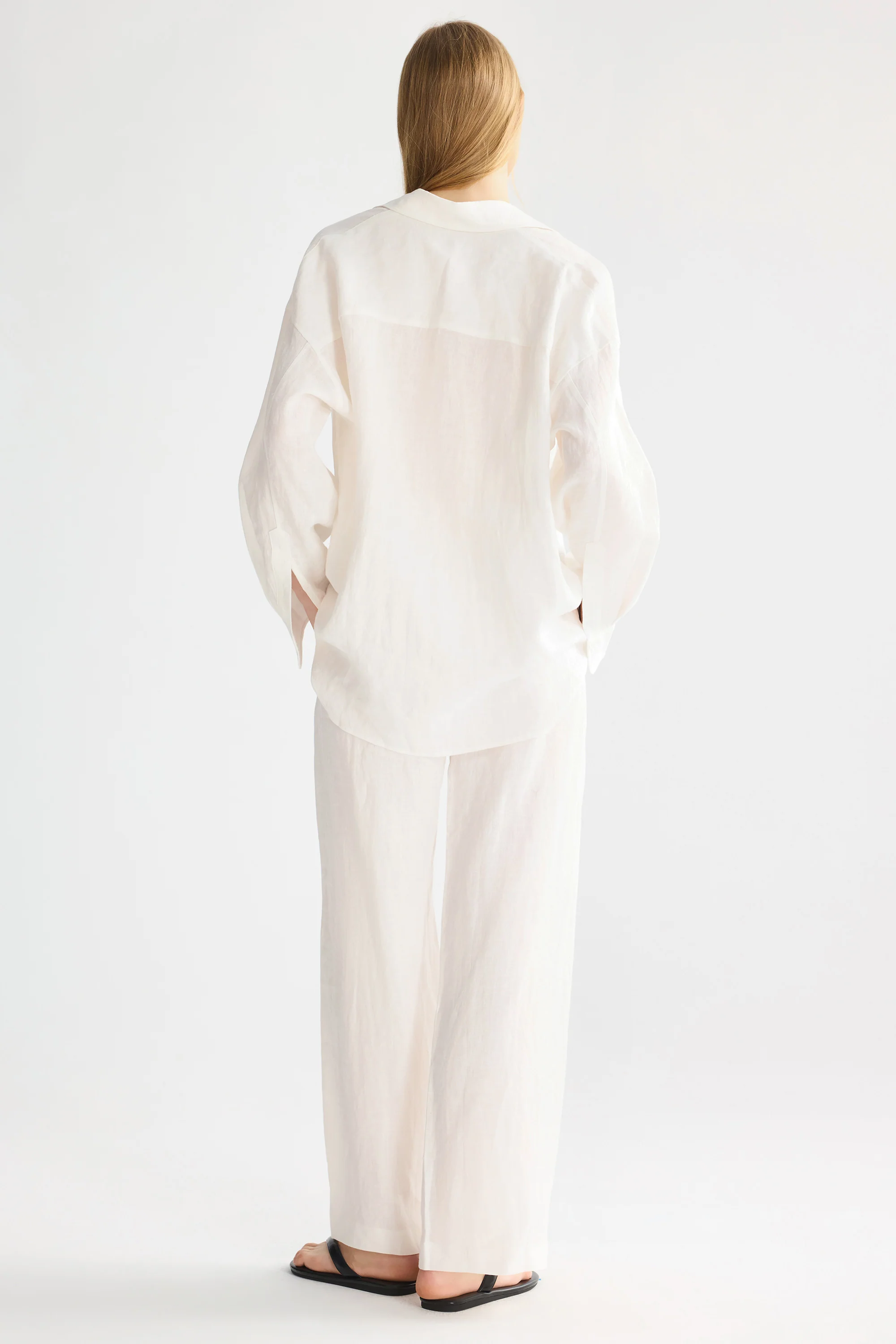 Oversized Linen Button-Up Shirt - Image 38