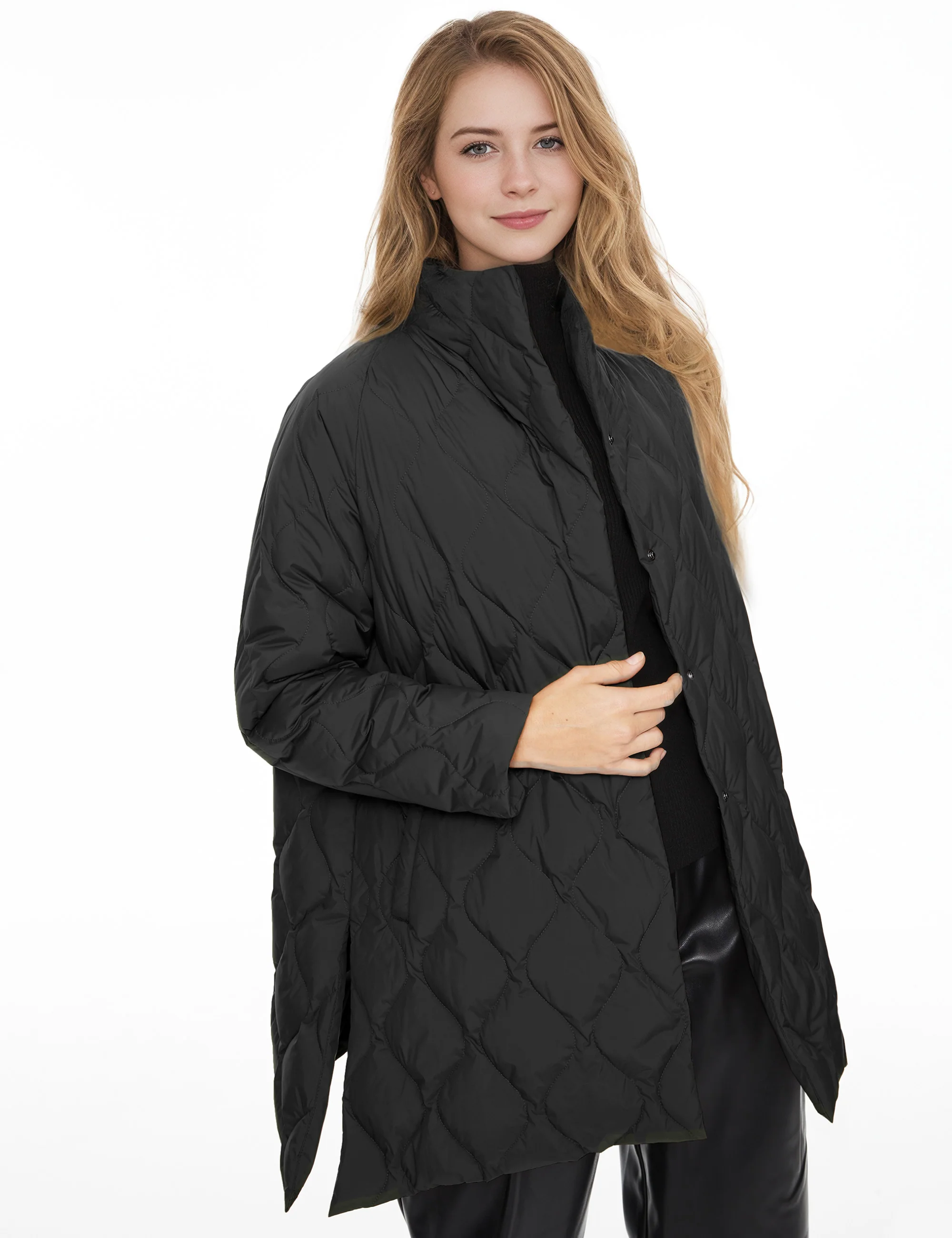 Oversized Quilted Lightweight Puffer Jacket - Image 21